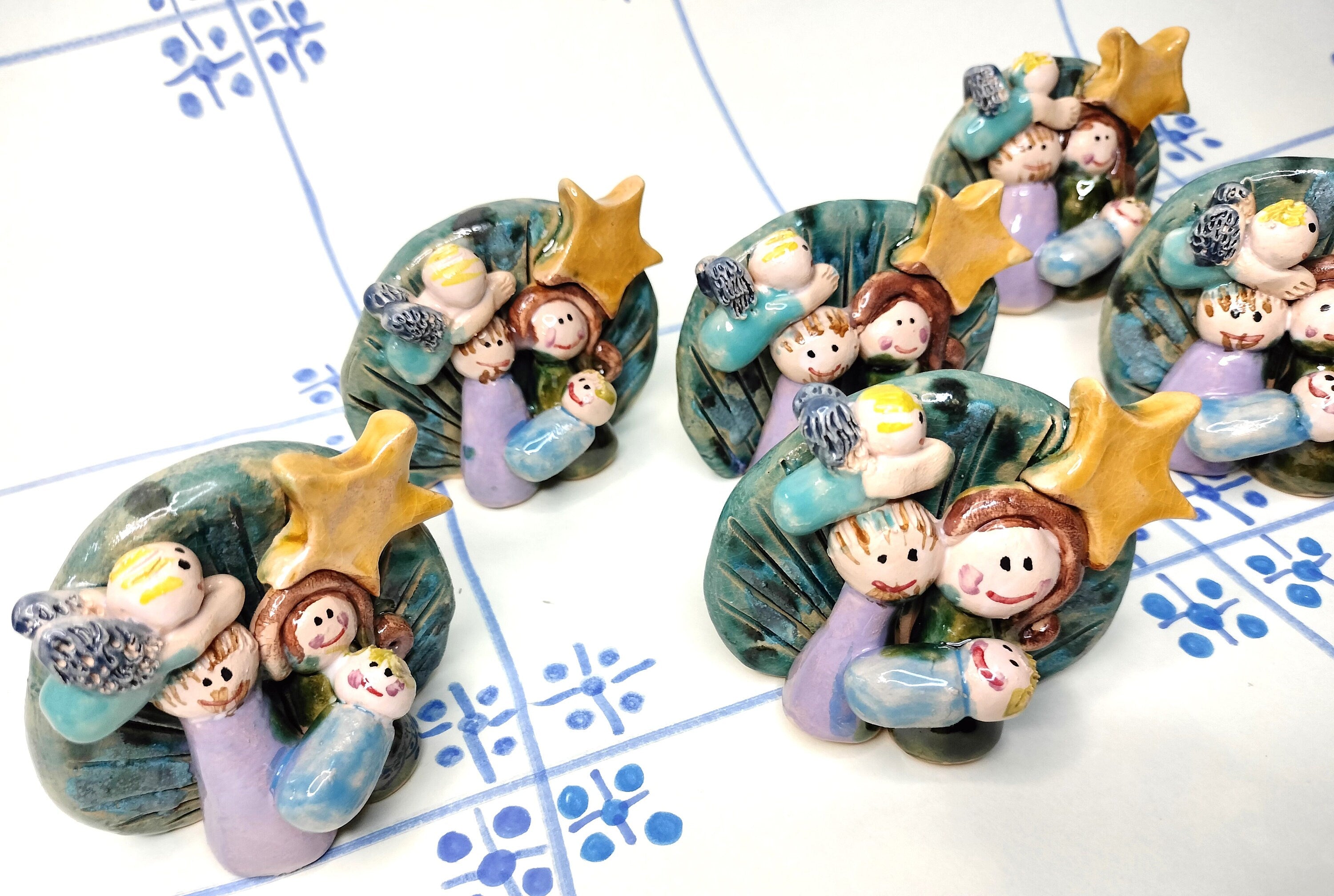 Handmade Collectible, Nativity Scene with Angel and Jesus