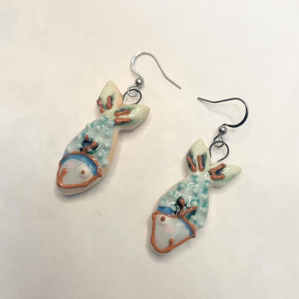 Fun Earrings Shaped like Fishes