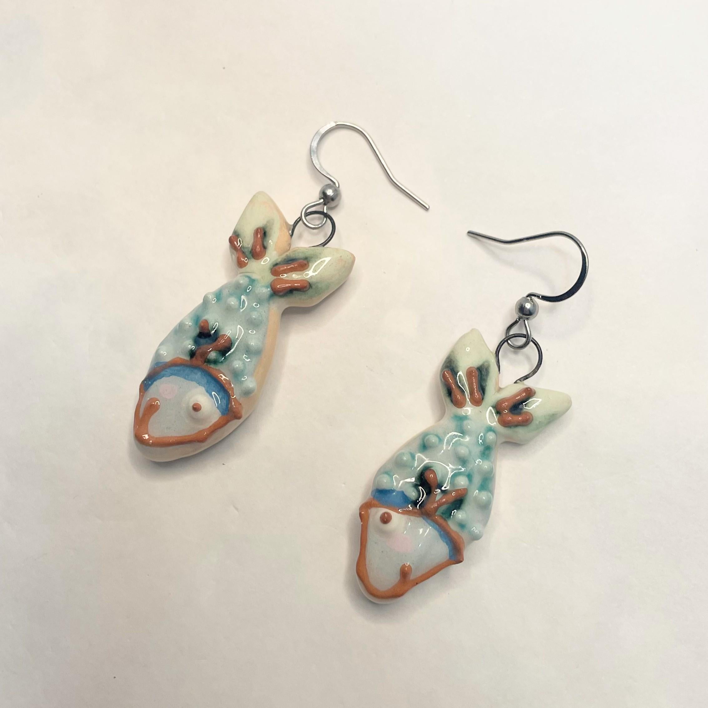 Fun Earrings Shaped like Fishes