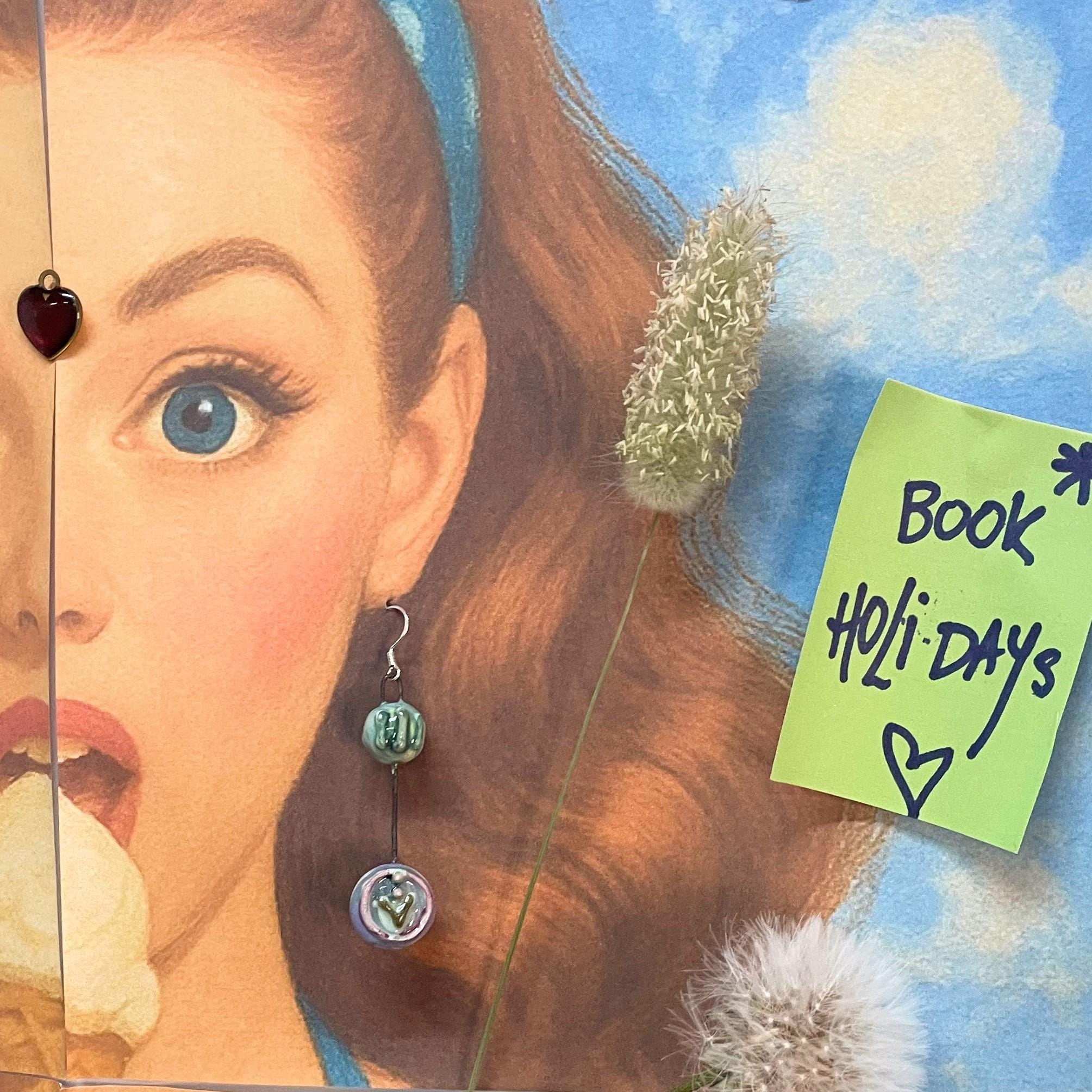 Lilac Drop Earrings Different Ceramic Jewelery