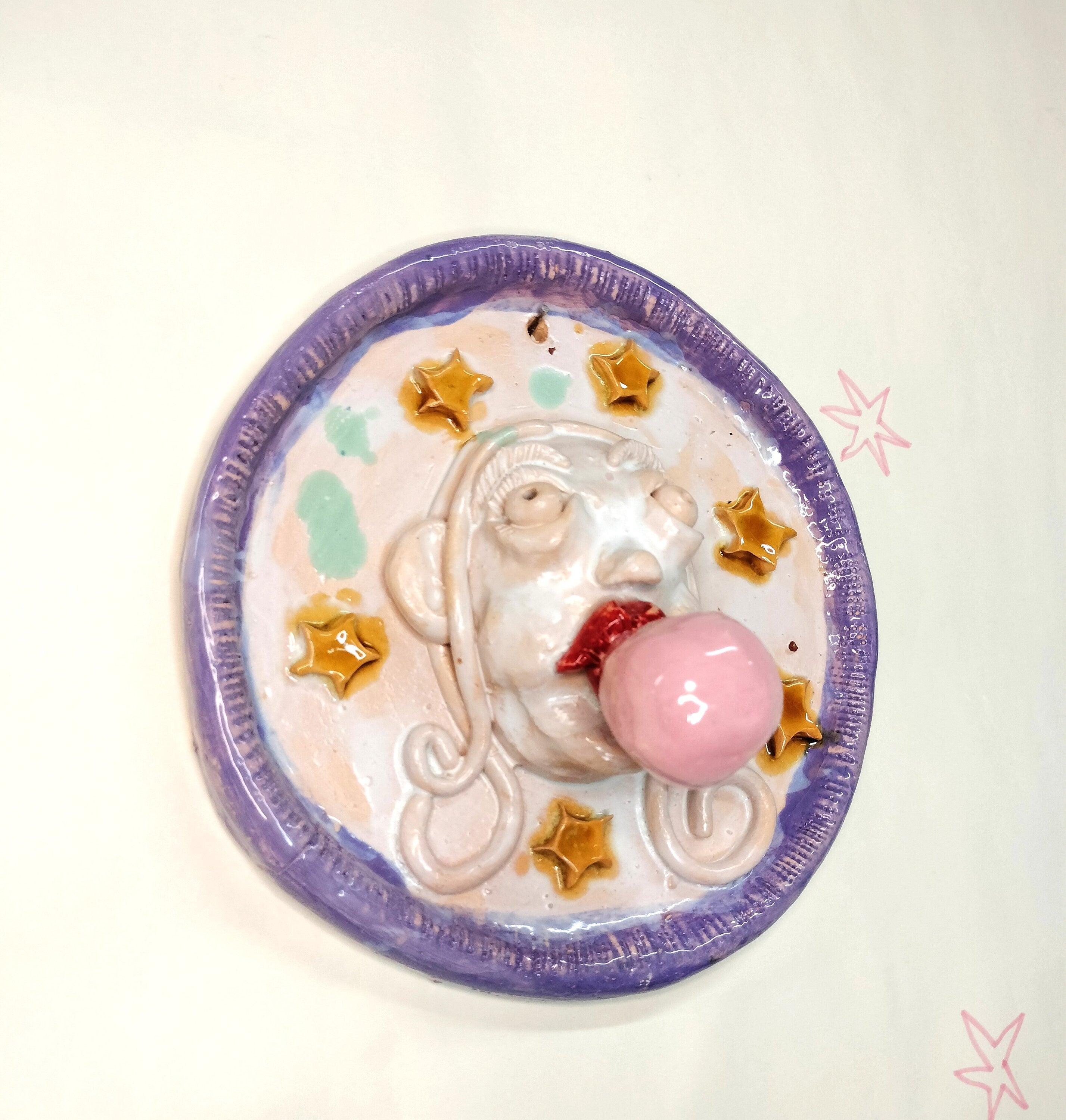 Girl With Bubble Gum on Ceramic Frame