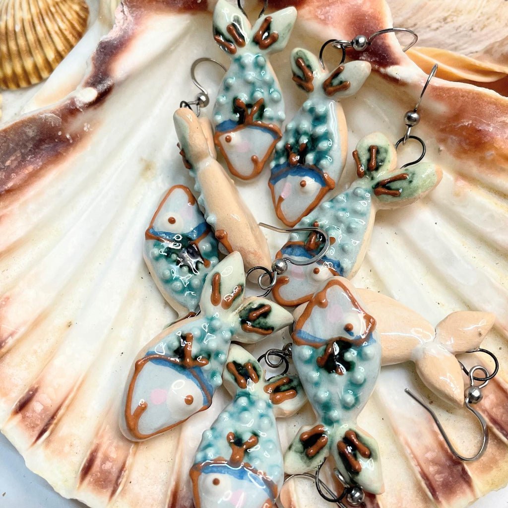Fun Earrings Shaped like Fishes