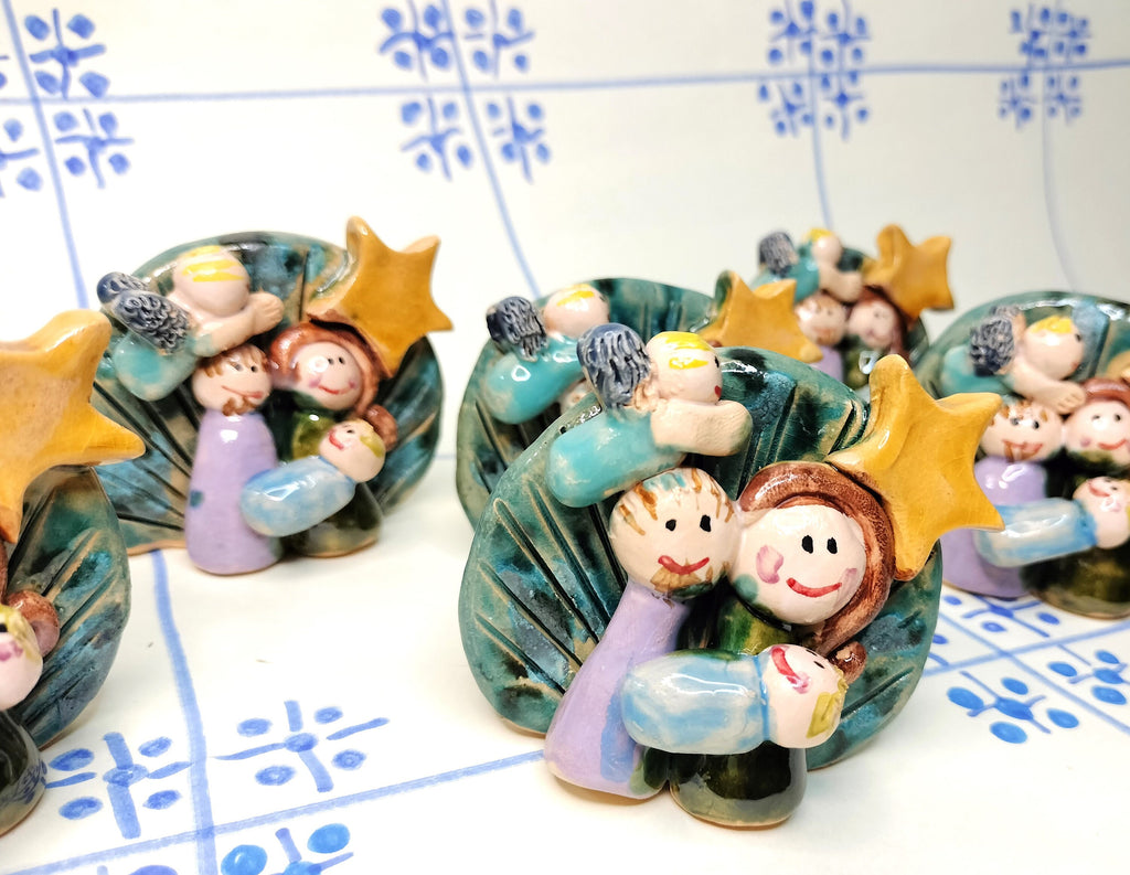 Handmade Collectible, Nativity Scene with Angel and Jesus