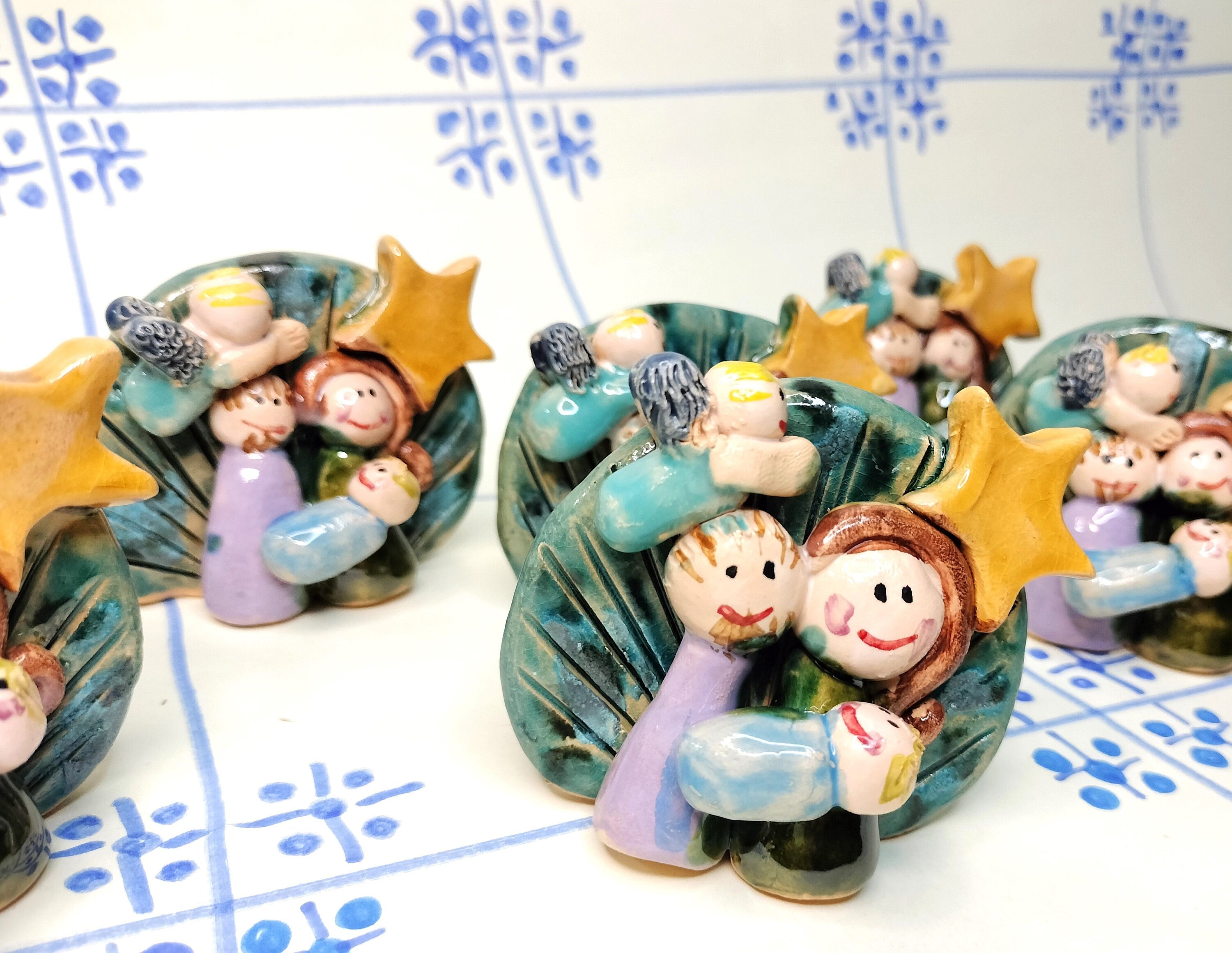 Handmade Collectible, Nativity Scene with Angel and Jesus