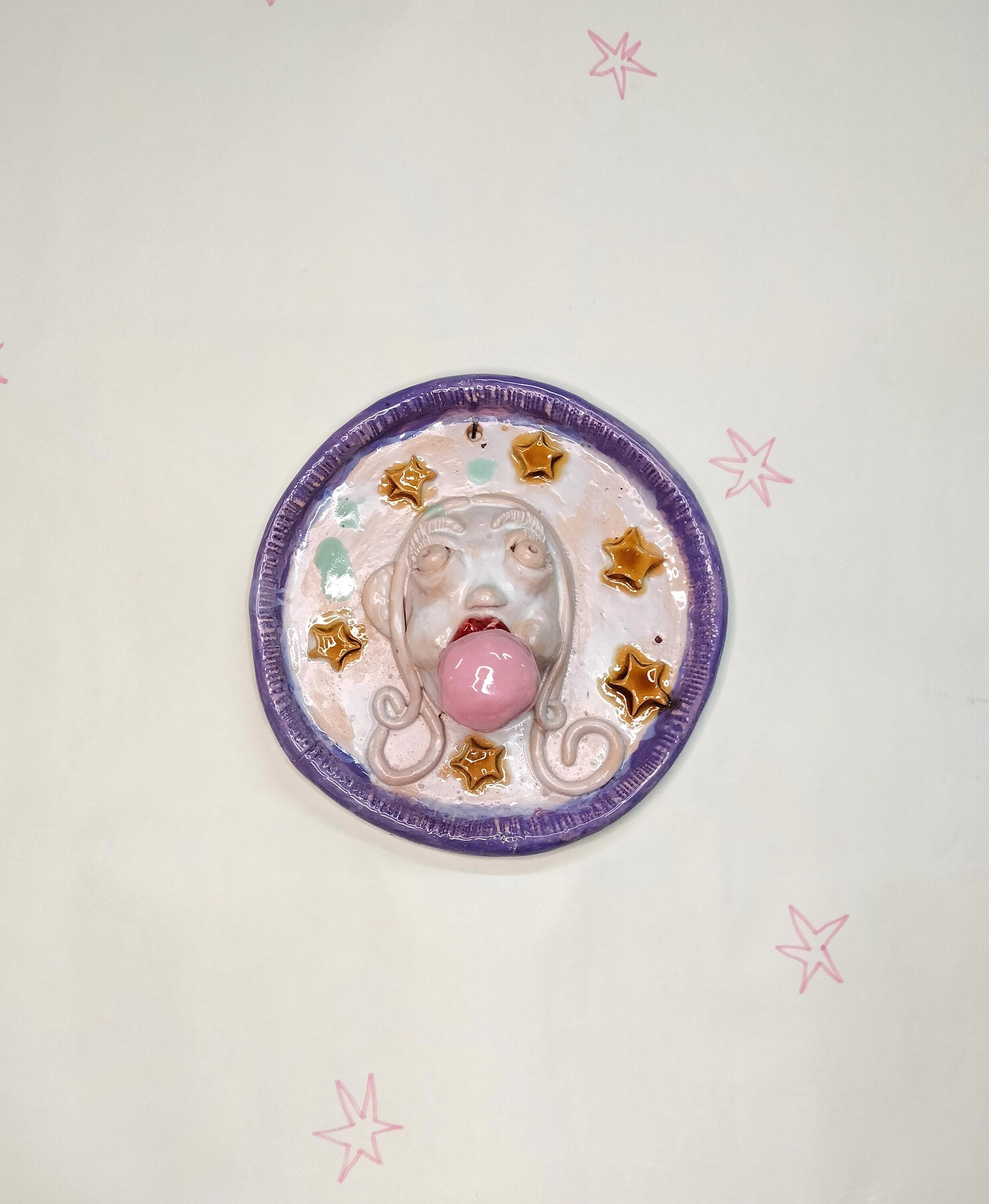 Girl With Bubble Gum on Ceramic Frame