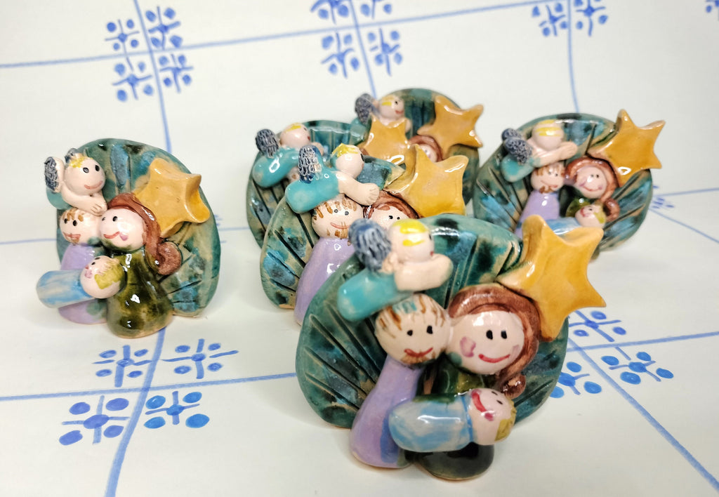 Handmade Collectible, Nativity Scene with Angel and Jesus