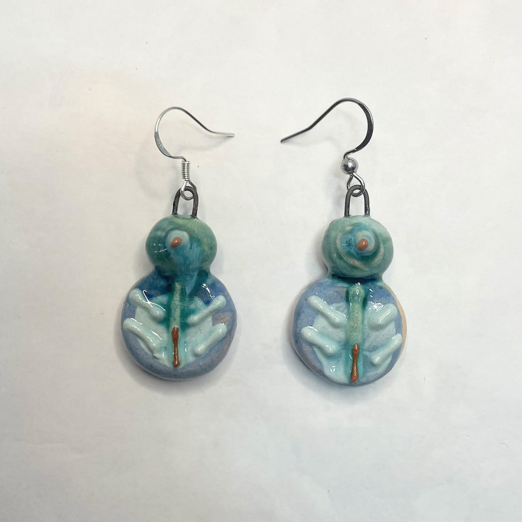 Handmade Blue Ceramic Earrings