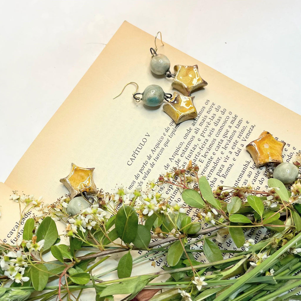 Star Dangling Earring made in Ceramic
