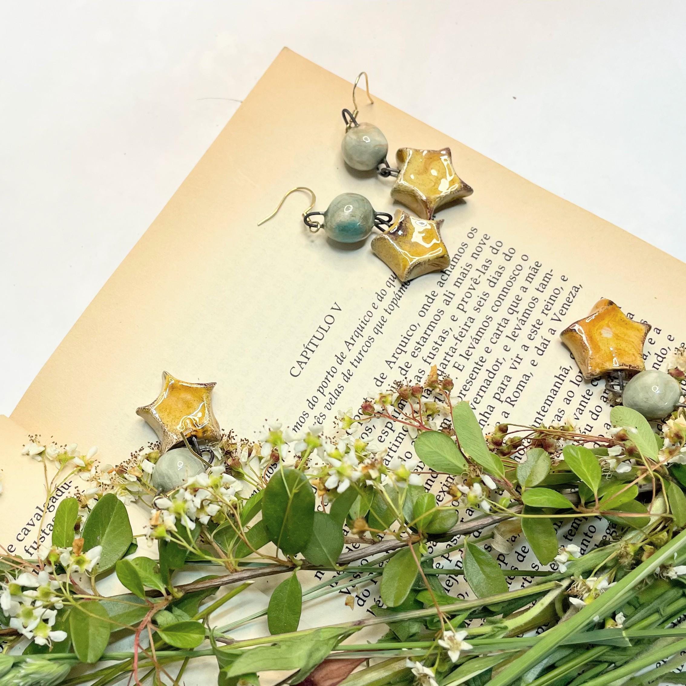 Star Dangling Earring made in Ceramic