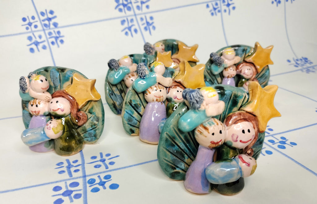 Handmade Collectible, Nativity Scene with Angel and Jesus