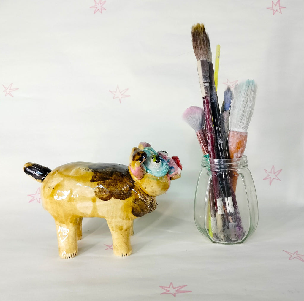 Small Pug Dog Decoration Ceramic