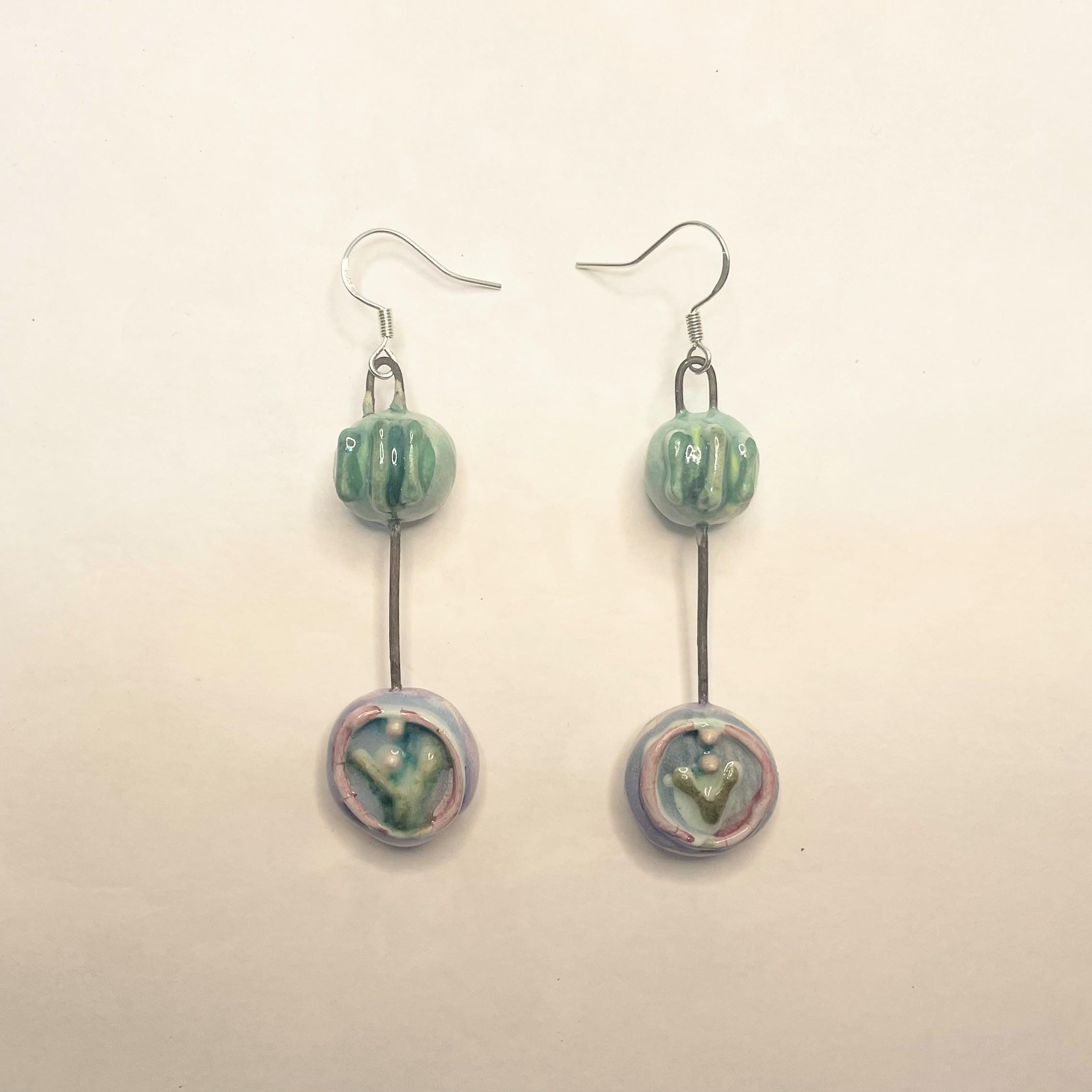 Lilac Drop Earrings Different Ceramic Jewelery