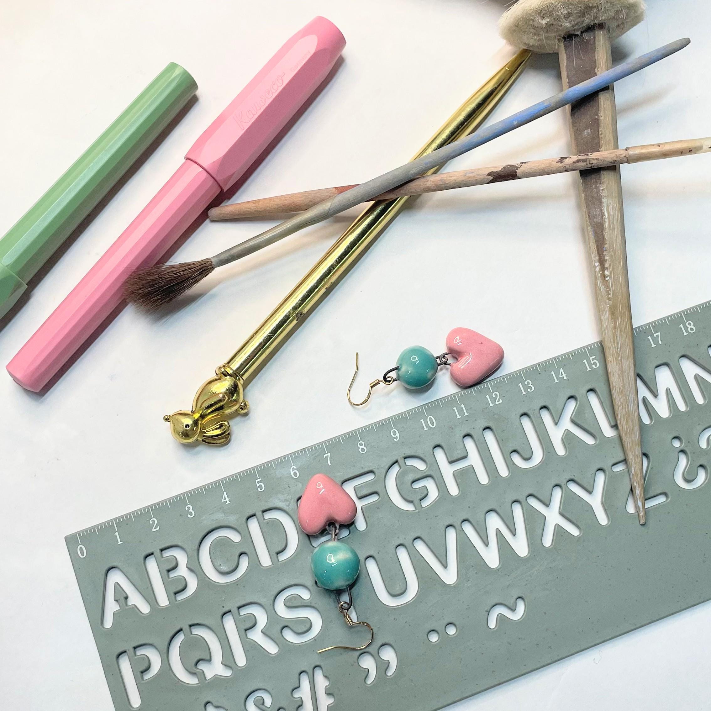 Pink Cute Heart Earrings