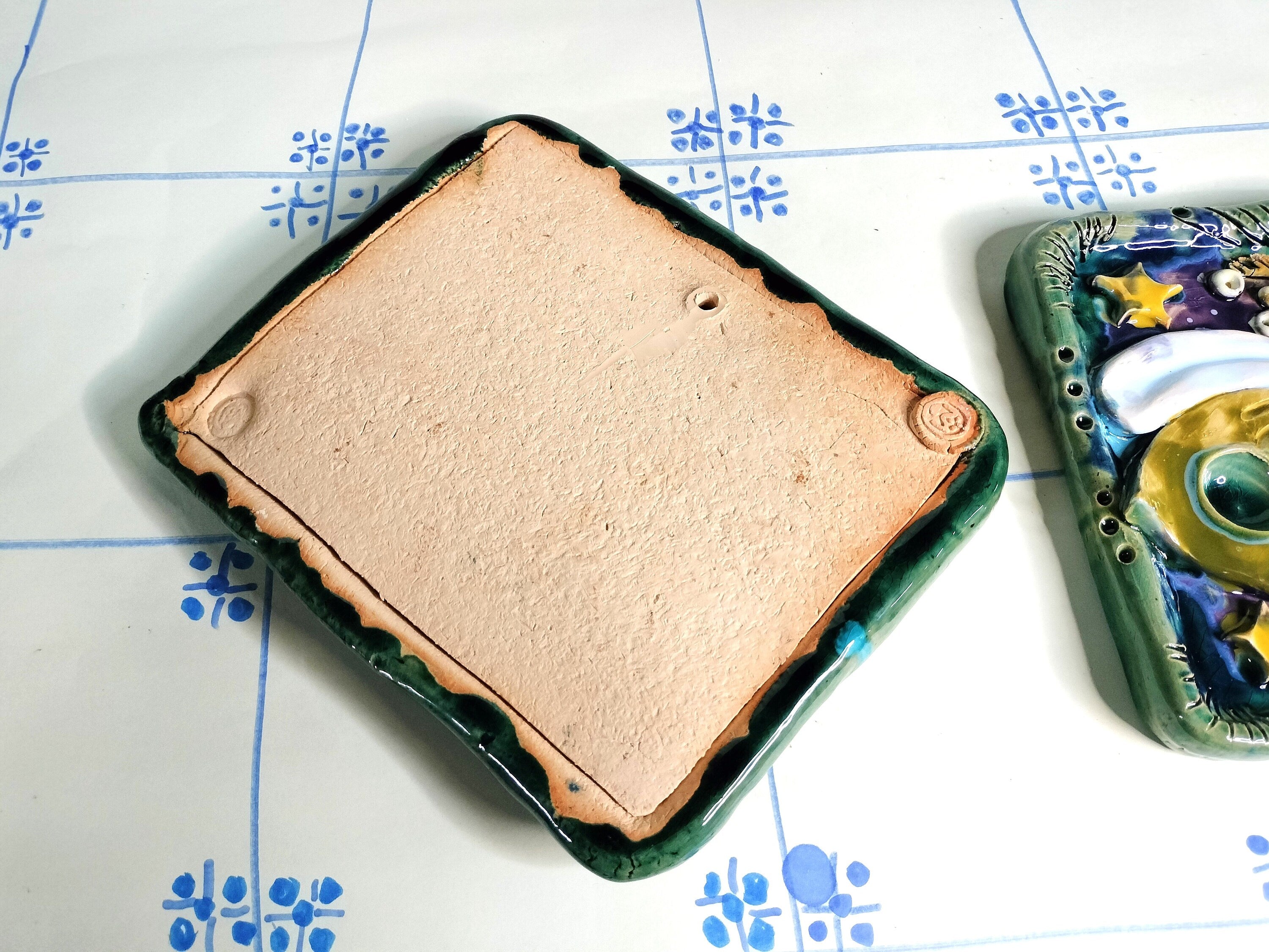 Wall Decoration with Butterfly Made of Ceramic