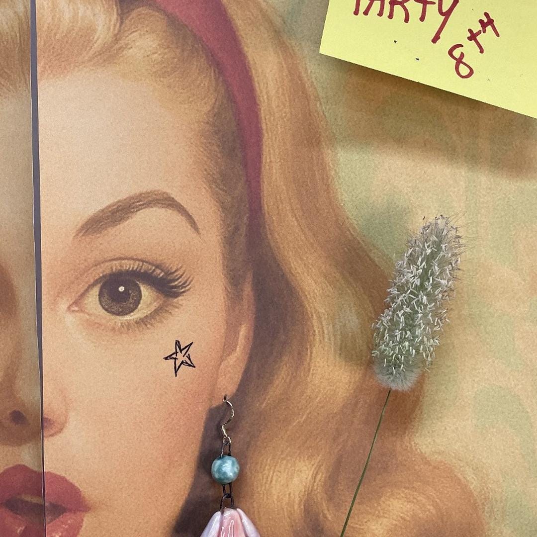 Handmade Earrings with Pink Blossom Flowers