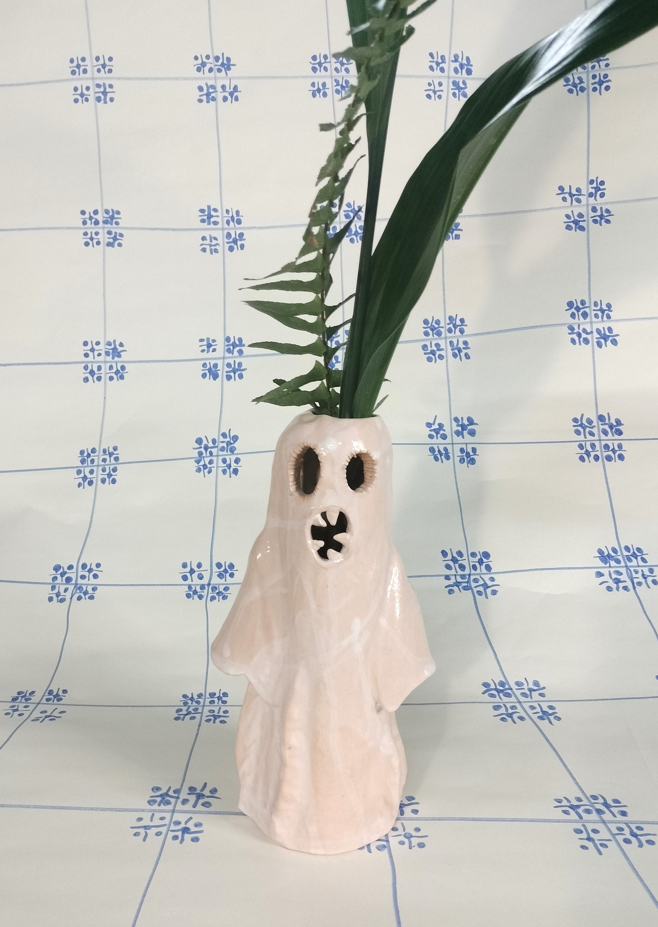 Ceramic Ghost Vase for Flowers