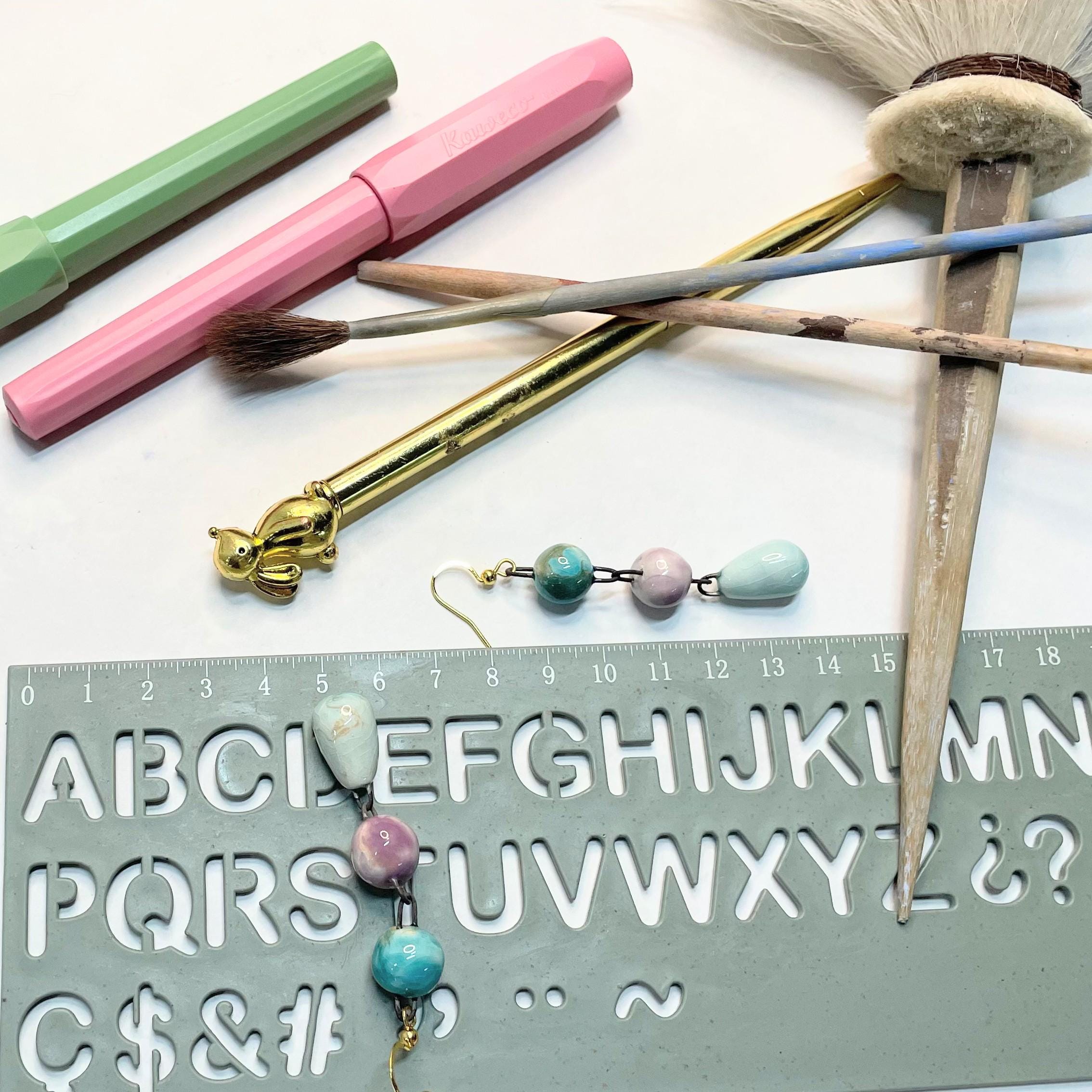 Drop Pearly Ceramic Earrings