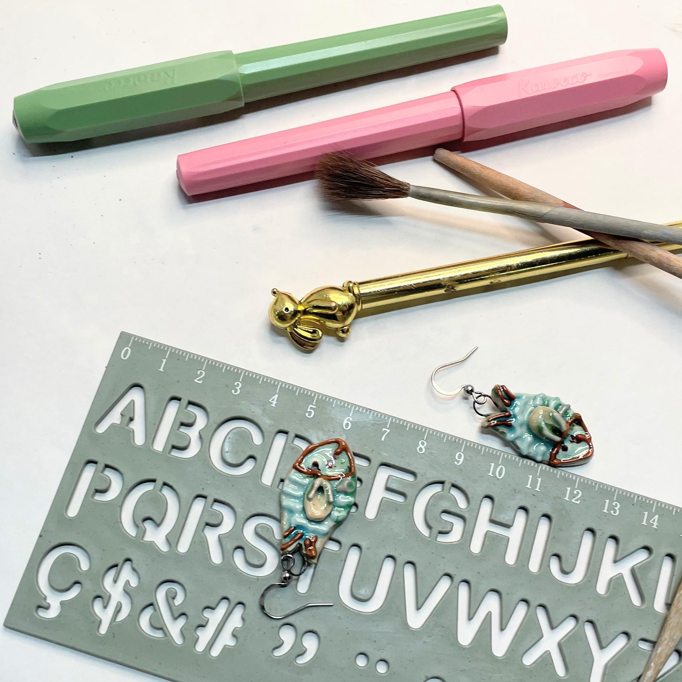 Fish Ceramic Earrings Handmade