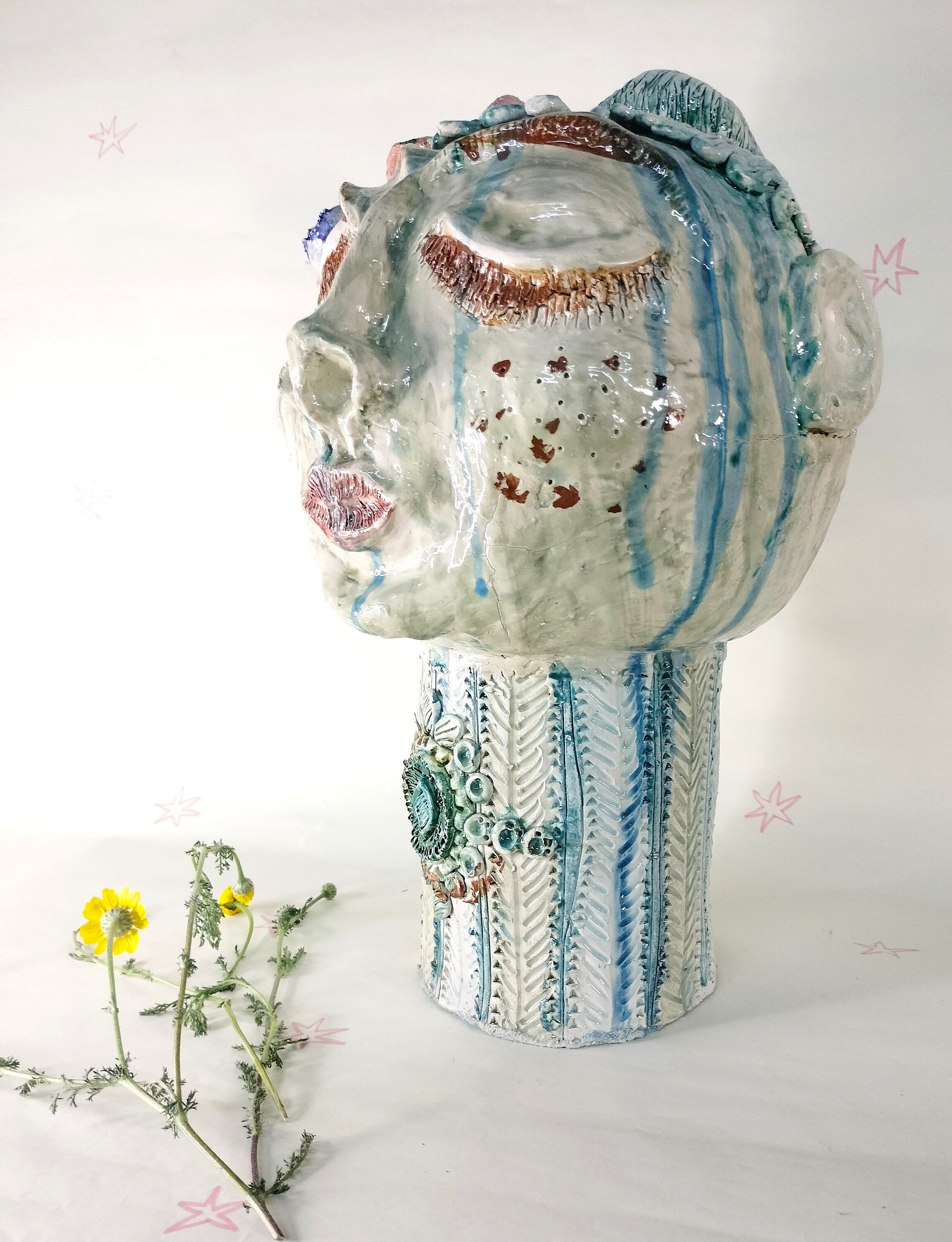 Flower Lady Statue made in Ceramic