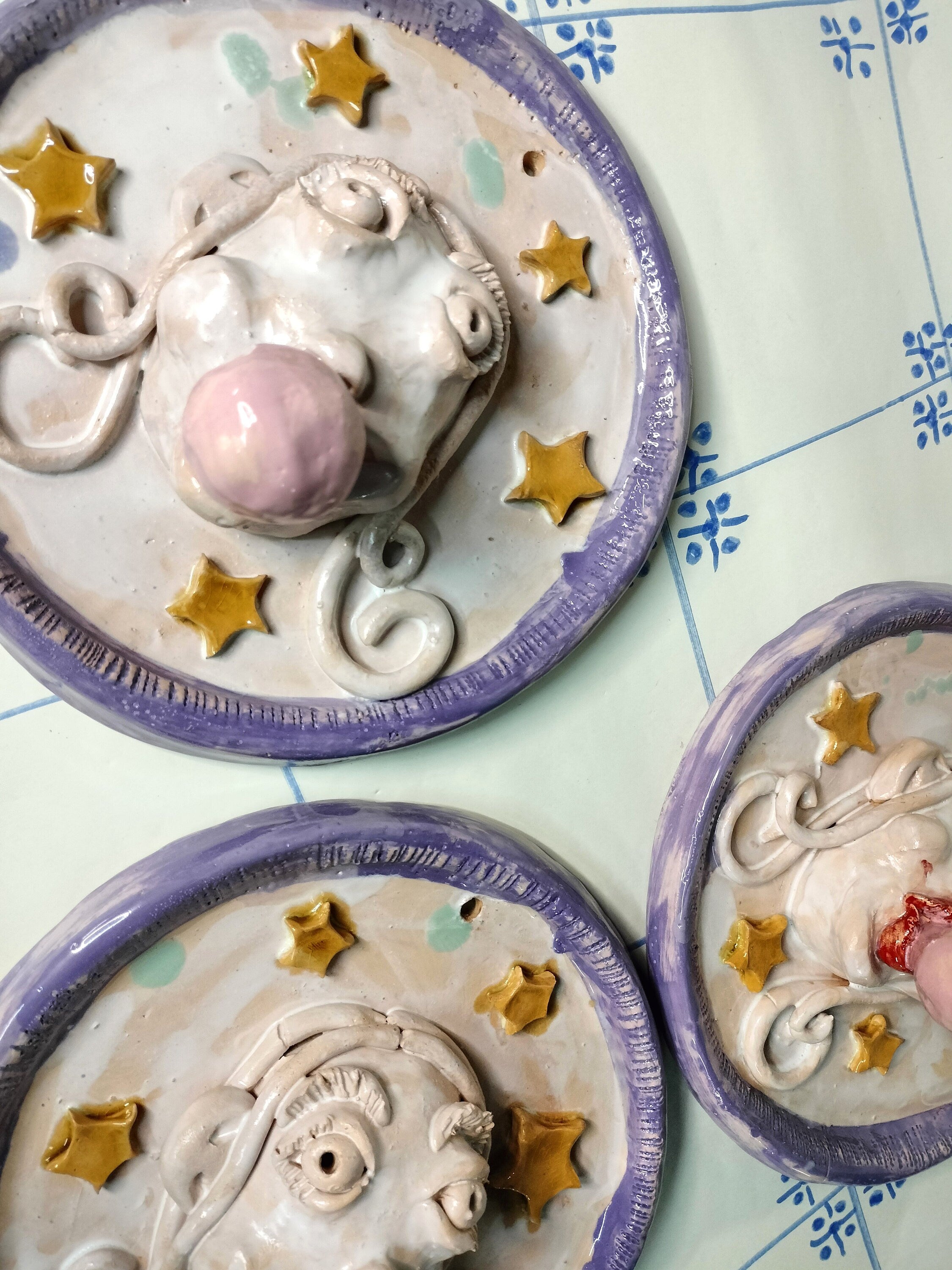 Girl With Bubble Gum on Ceramic Frame