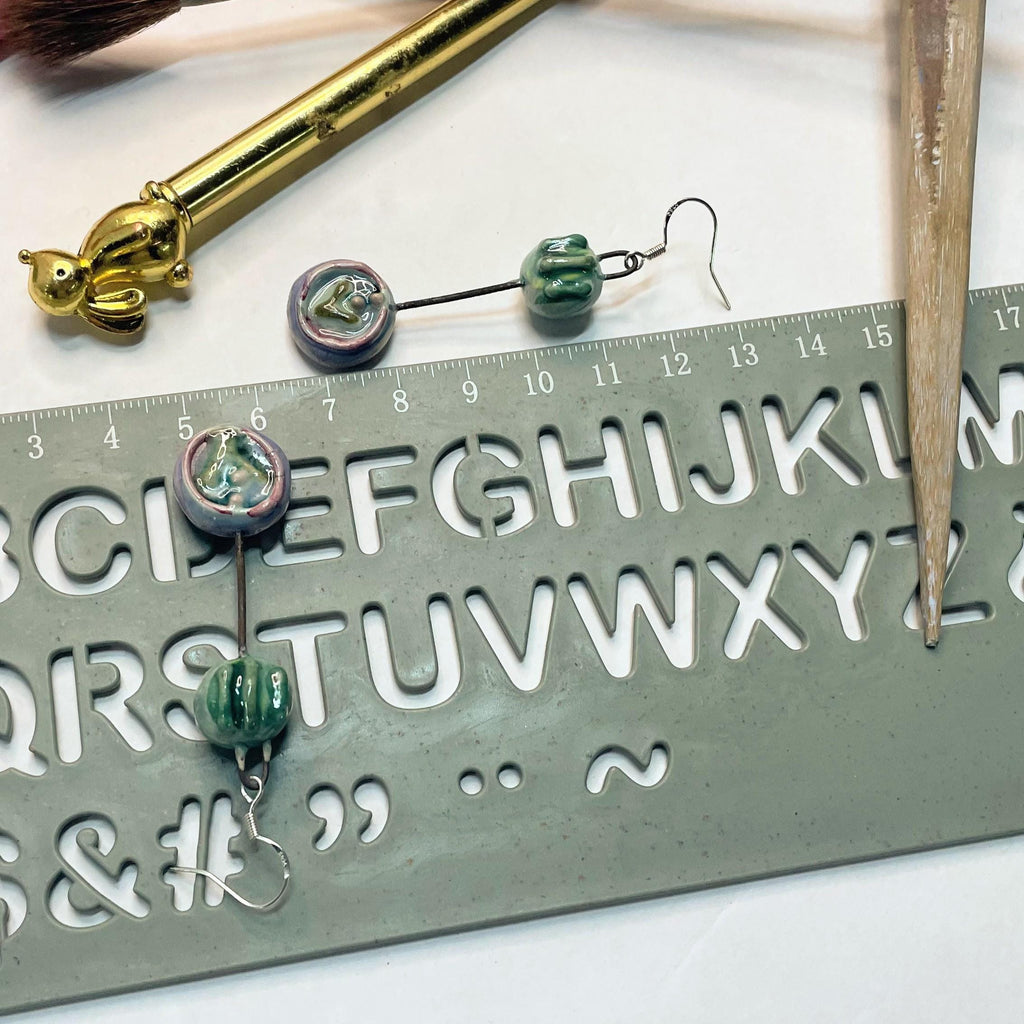 Lilac Drop Earrings Different Ceramic Jewelery