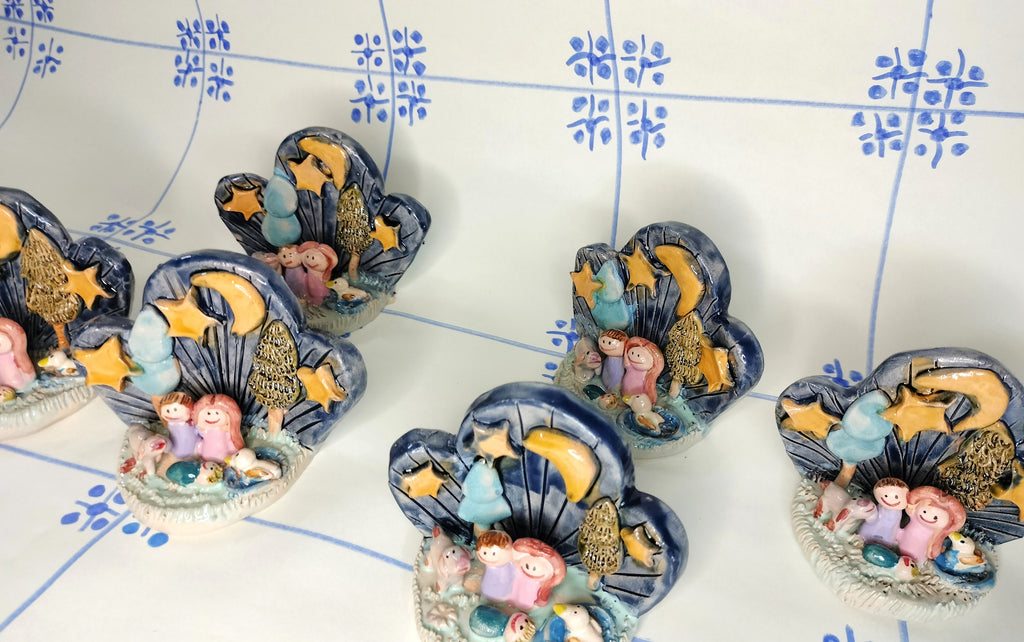 Christmas Scene with Sky and Stars, Handmade Nativity Set