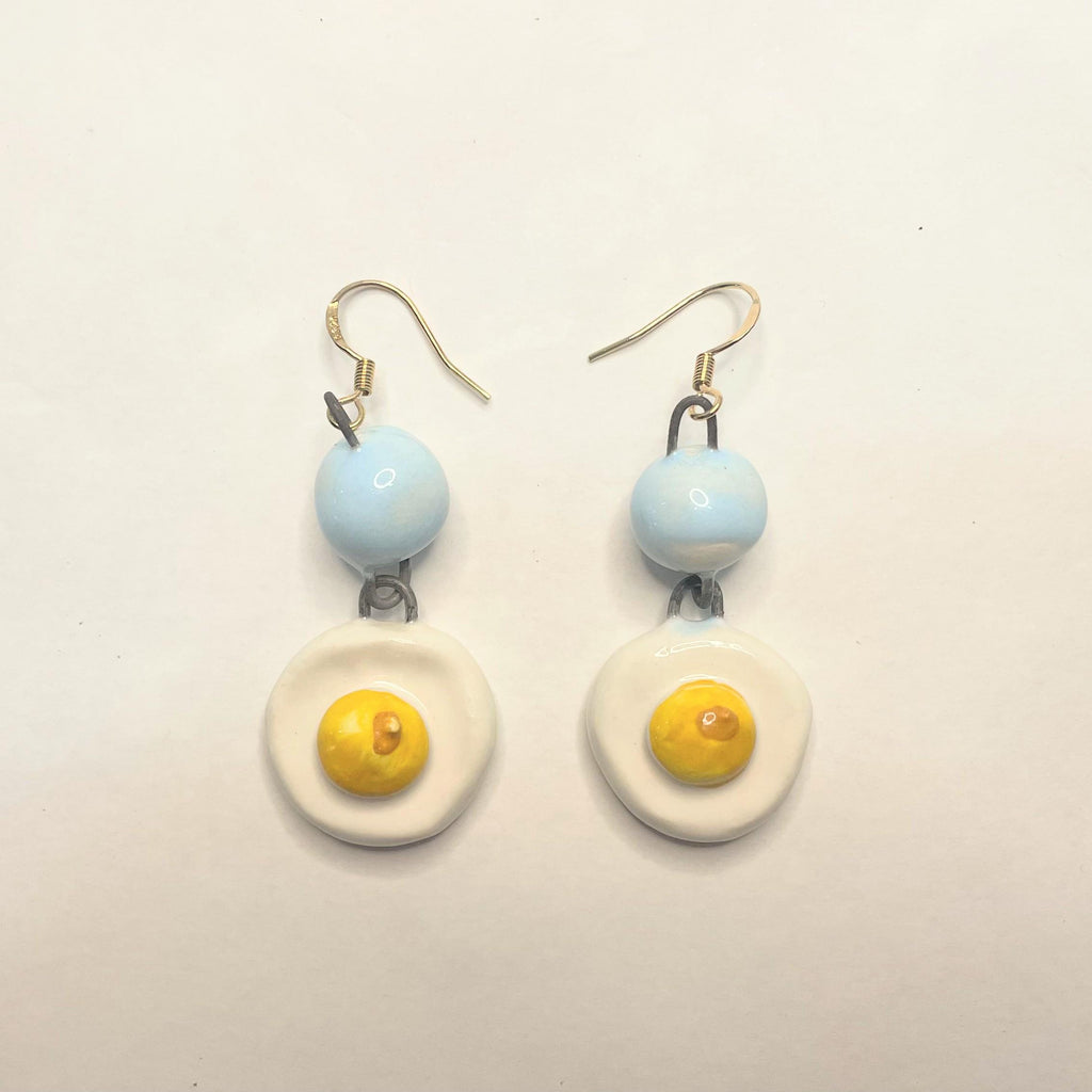 Fried Egg Ceramic Earring