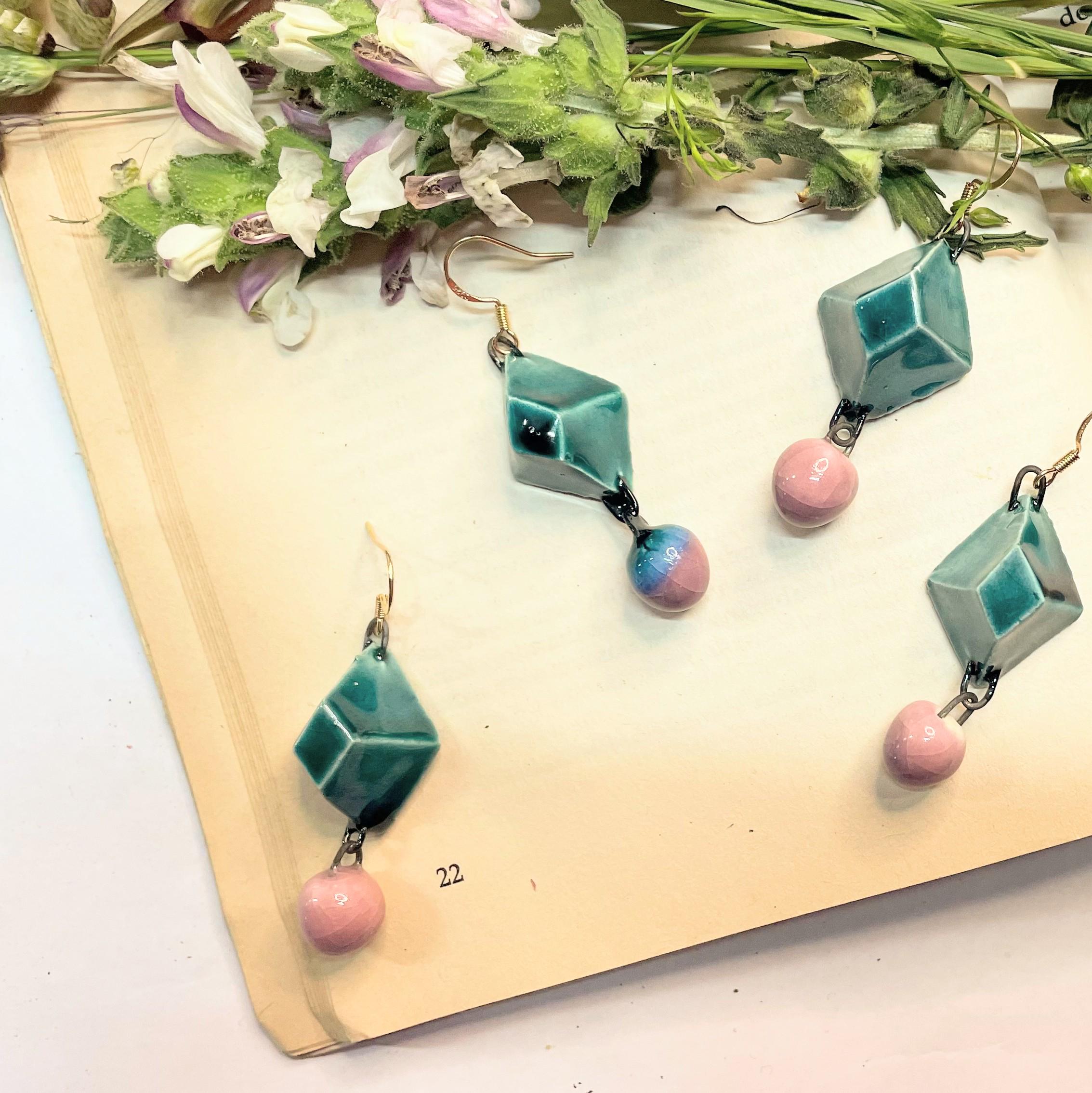 Dangling Green Gem Earring