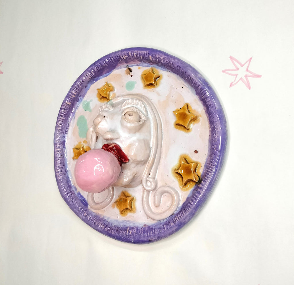 Girl With Bubble Gum on Ceramic Frame