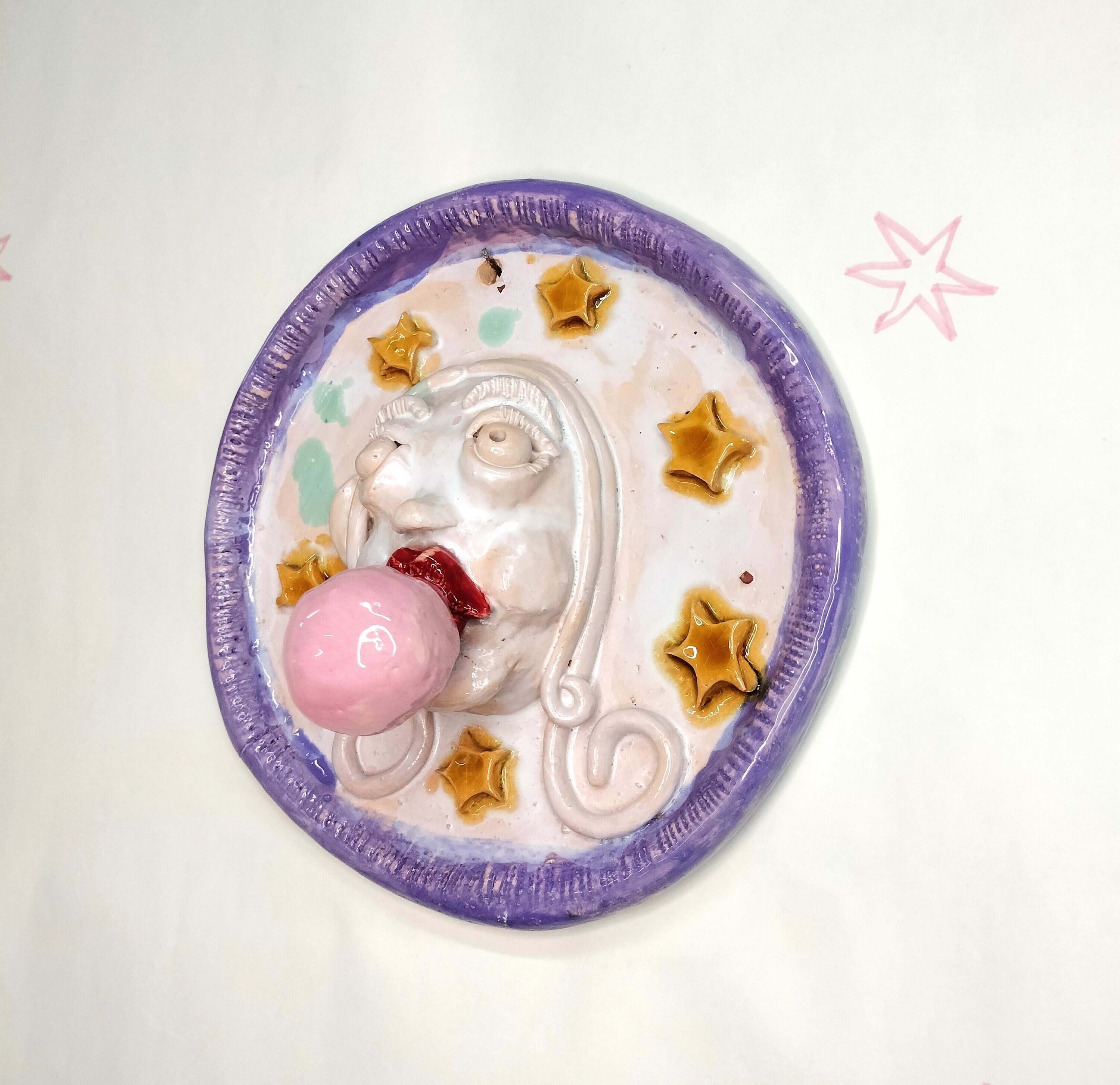 Girl With Bubble Gum on Ceramic Frame