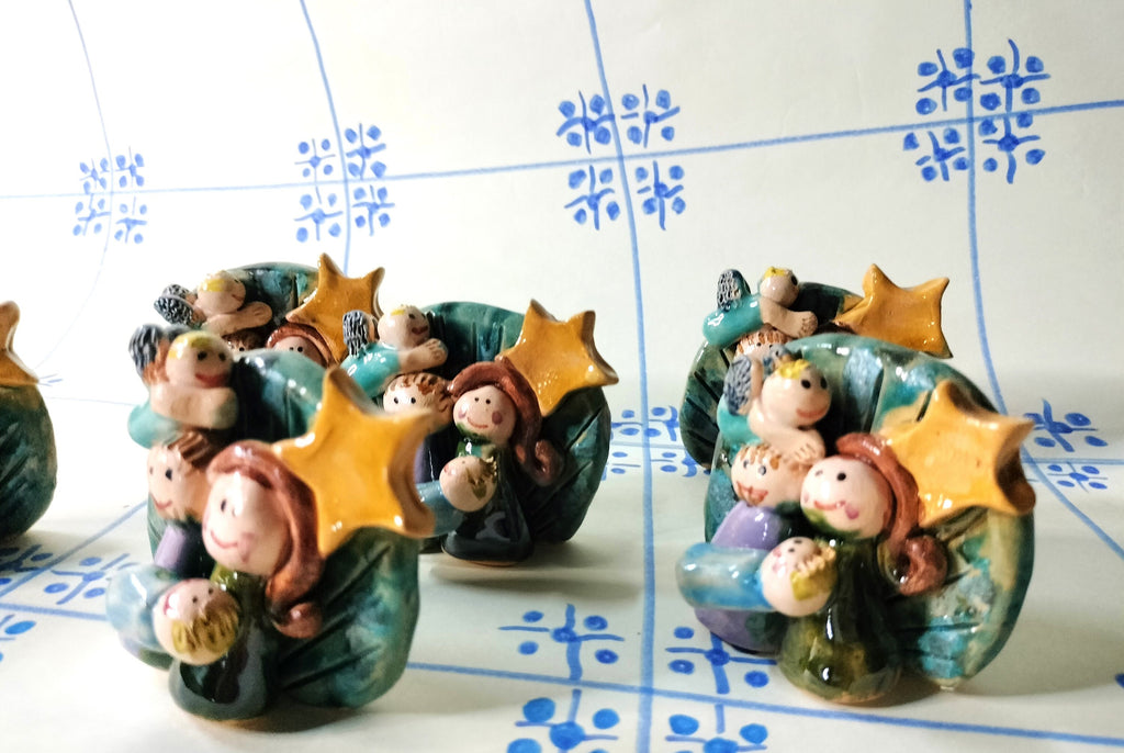 Handmade Collectible, Nativity Scene with Angel and Jesus