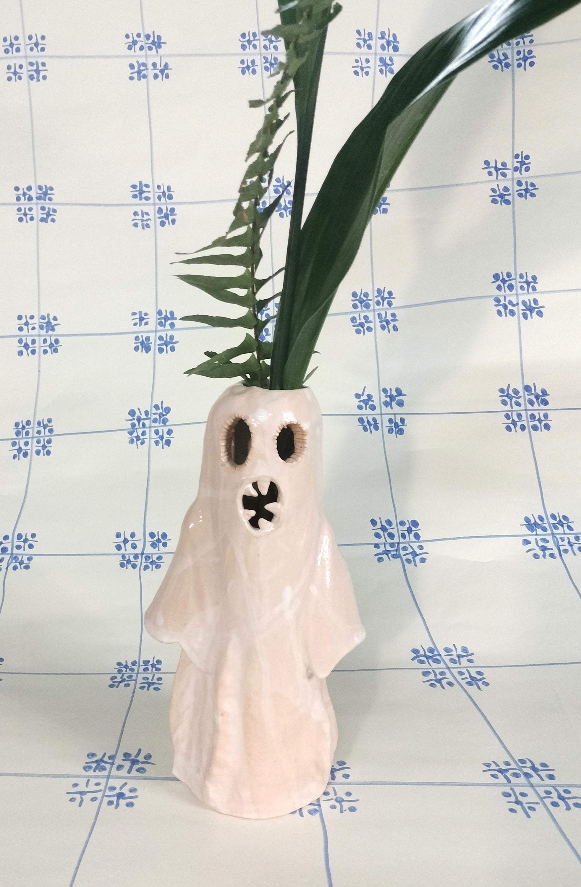 Ceramic Ghost Vase for Flowers