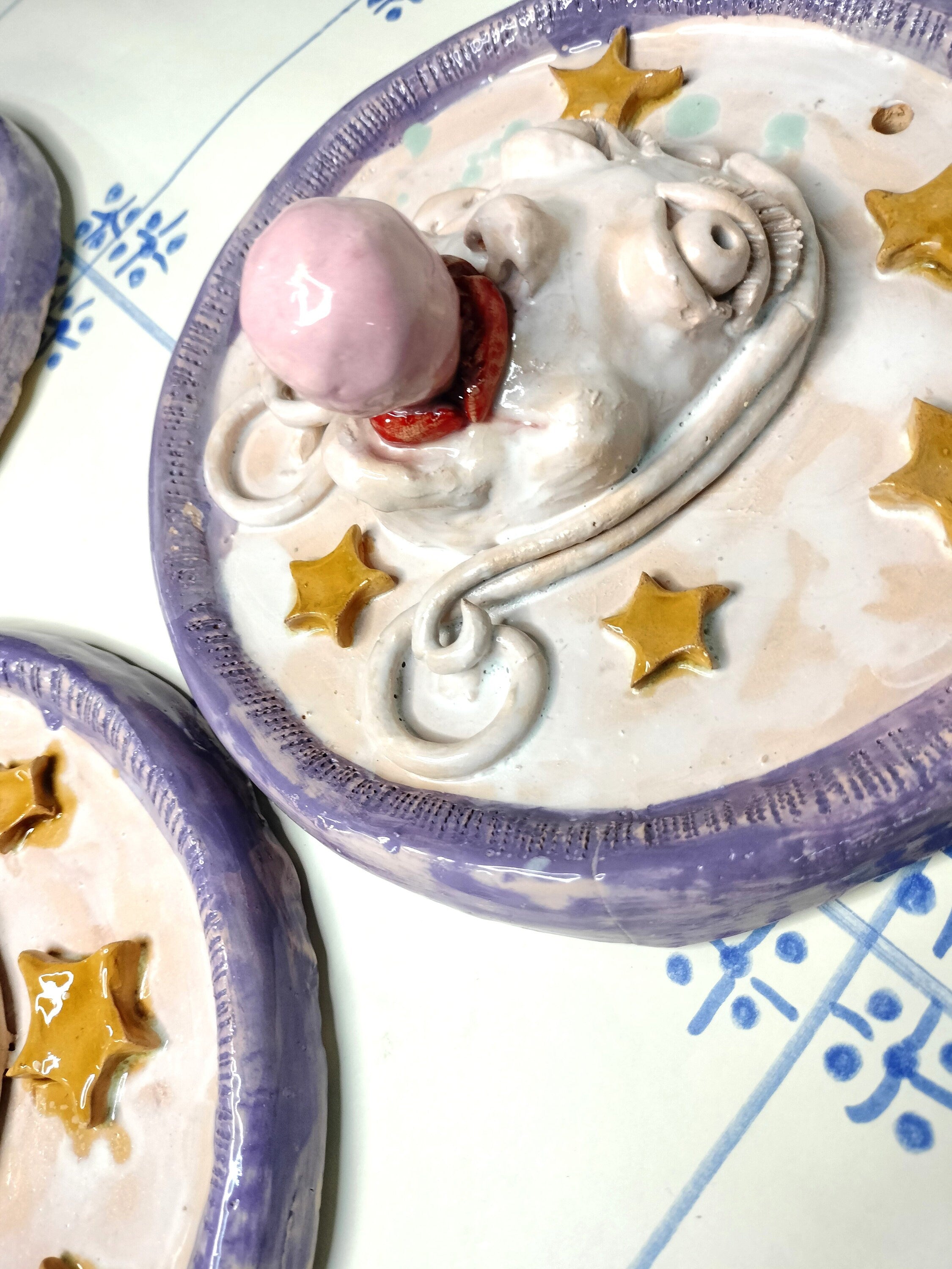 Girl With Bubble Gum on Ceramic Frame