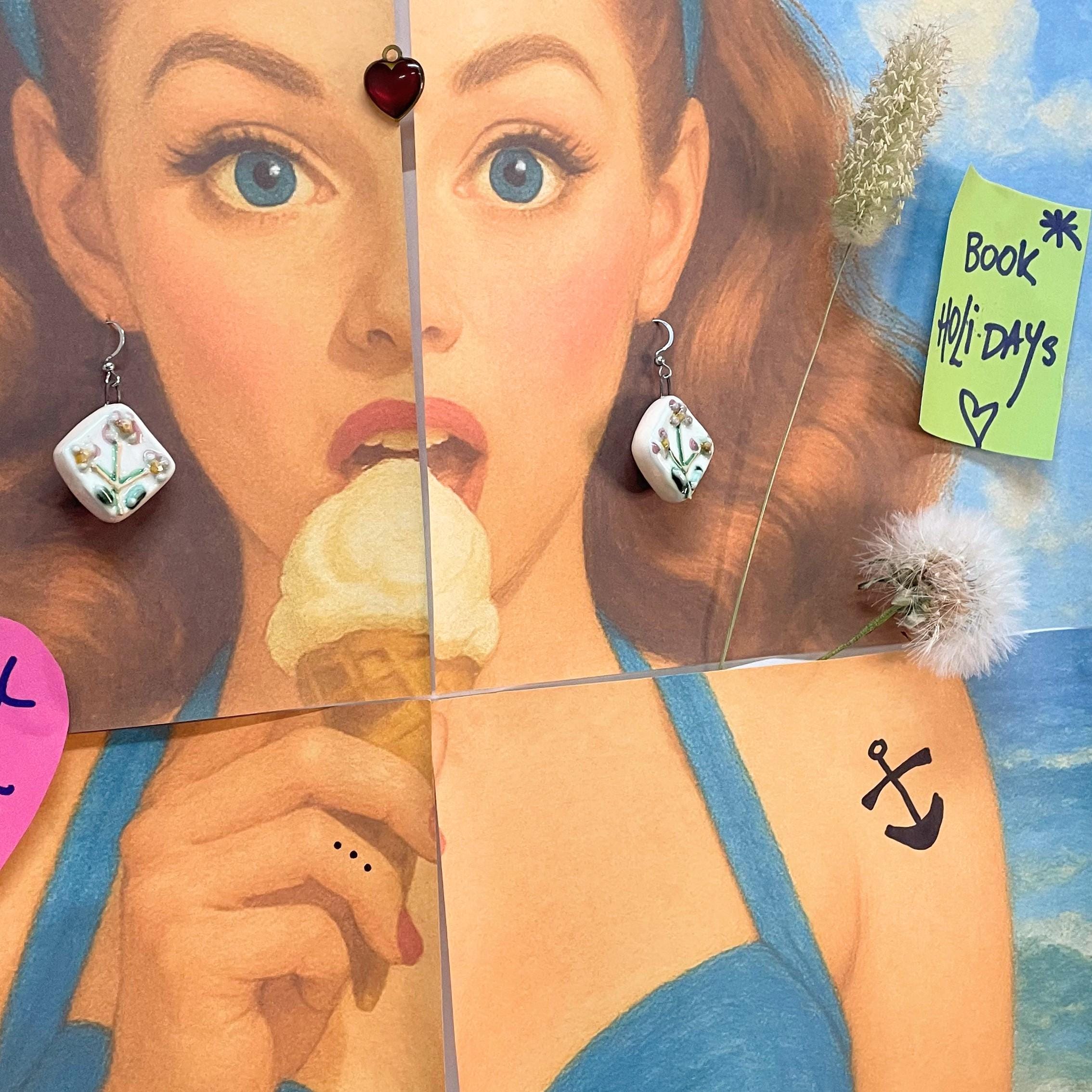 Square Little Flower Earrings