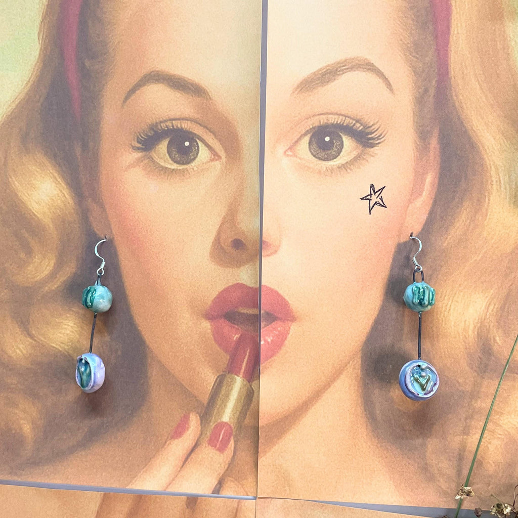 Lilac Drop Earrings Different Ceramic Jewelery