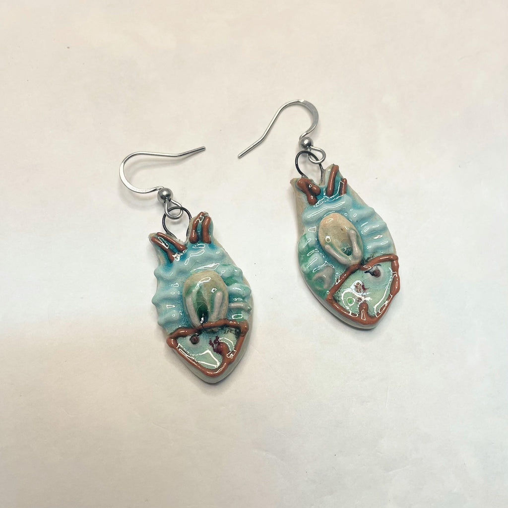 Fish Ceramic Earrings Handmade