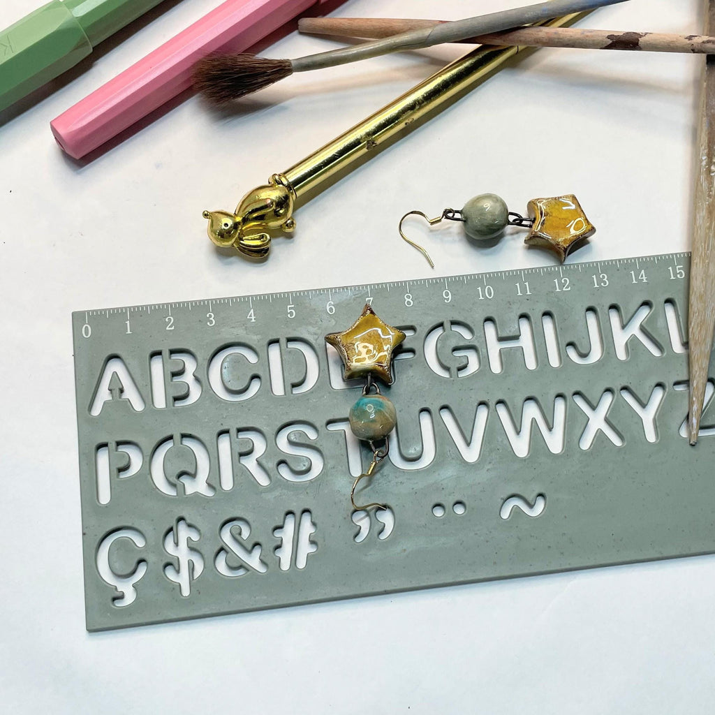 Star Dangling Earring made in Ceramic