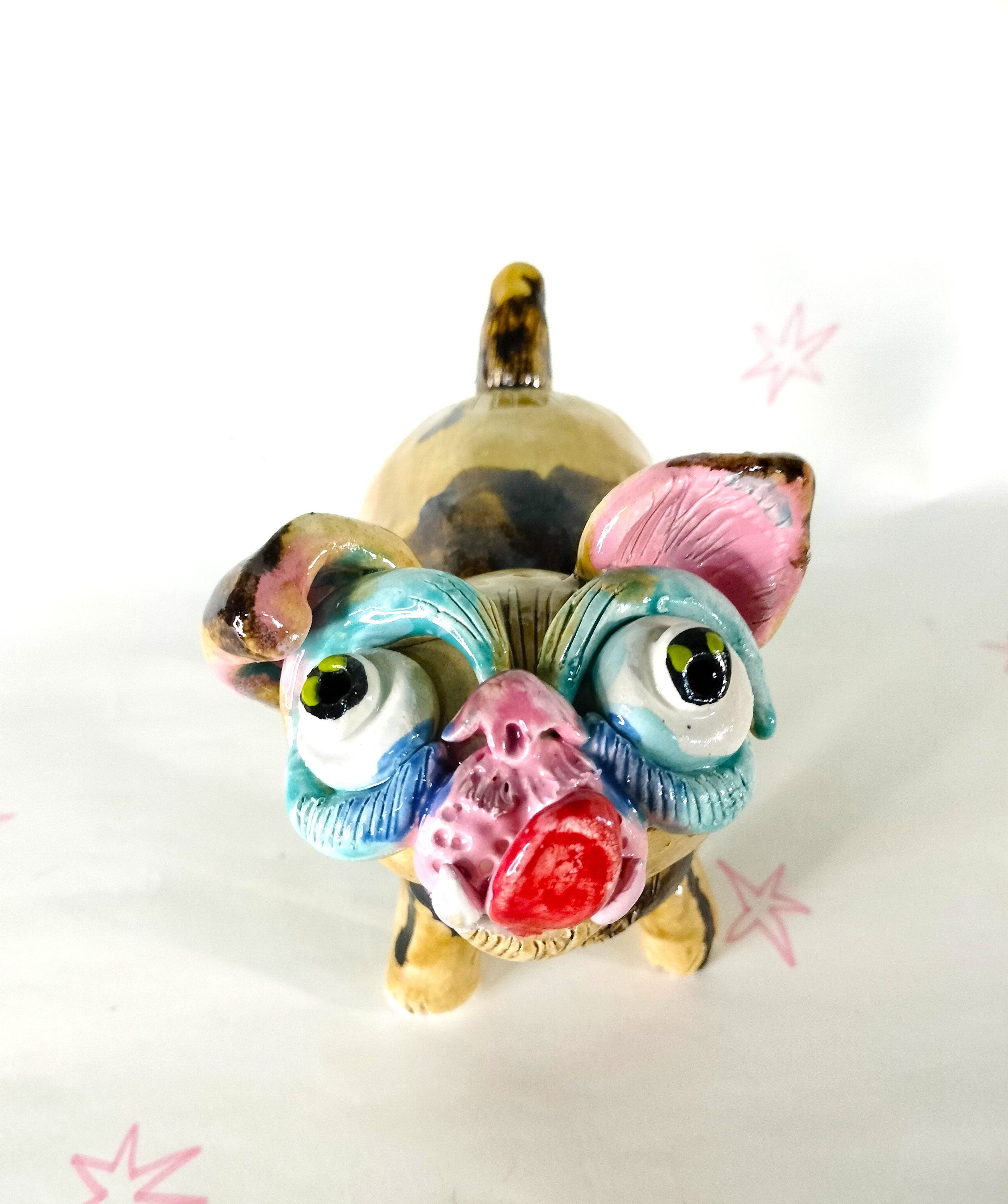 Small Pug Dog Decoration Ceramic