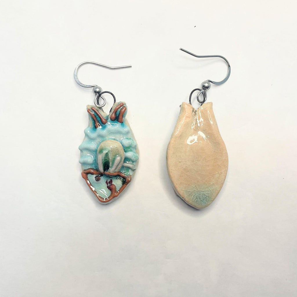 Fish Ceramic Earrings Handmade