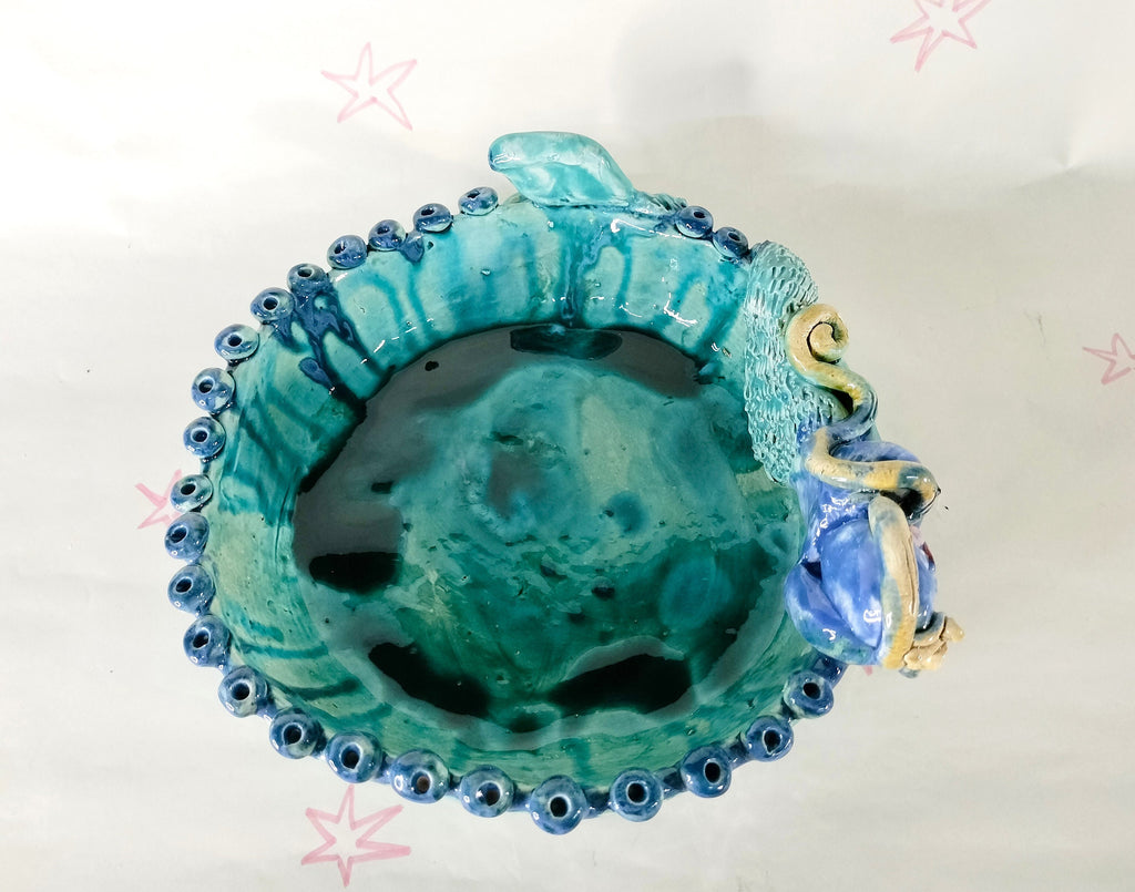 Mermaid Green Plate Made in Ceramic