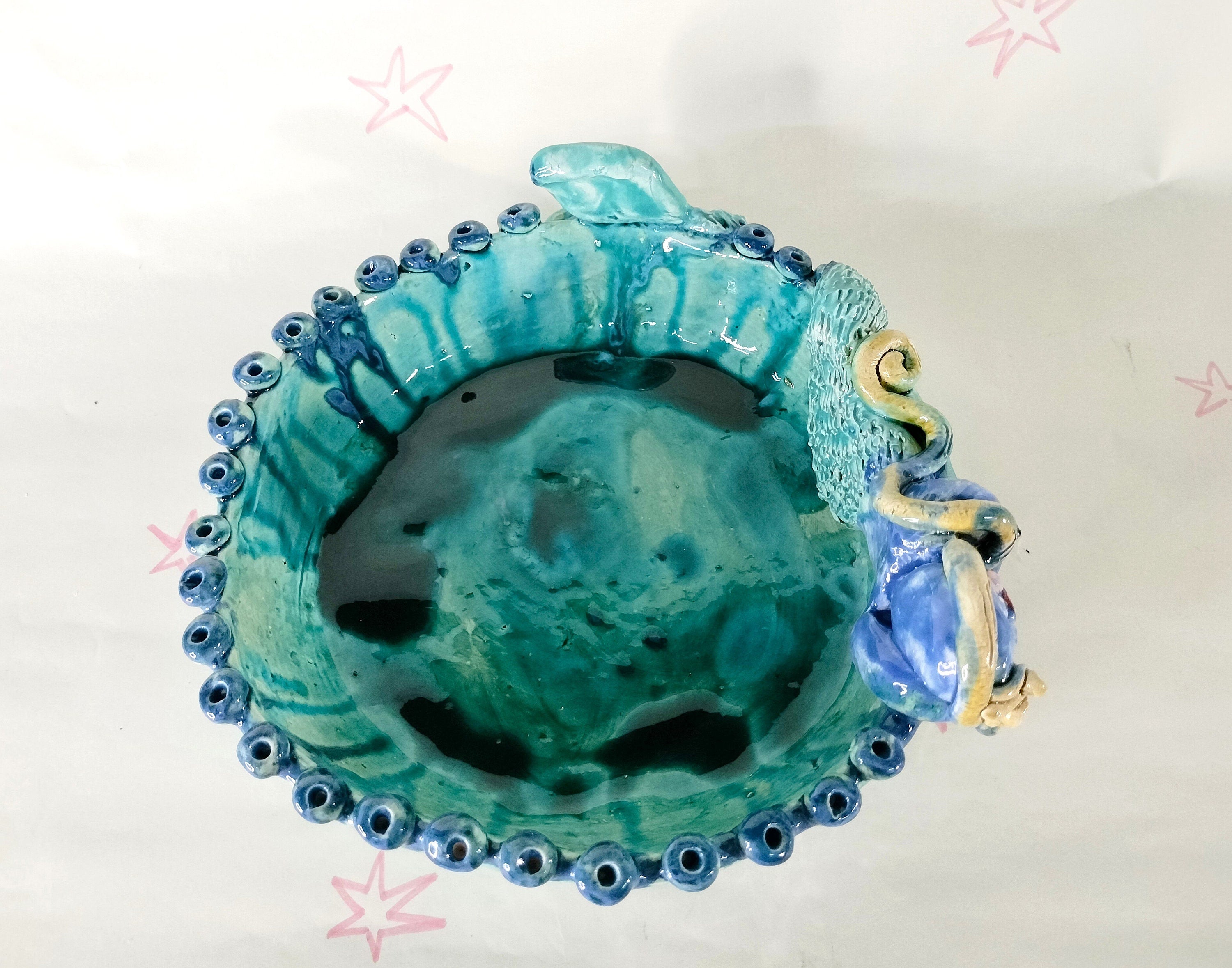 Mermaid Green Plate Made in Ceramic