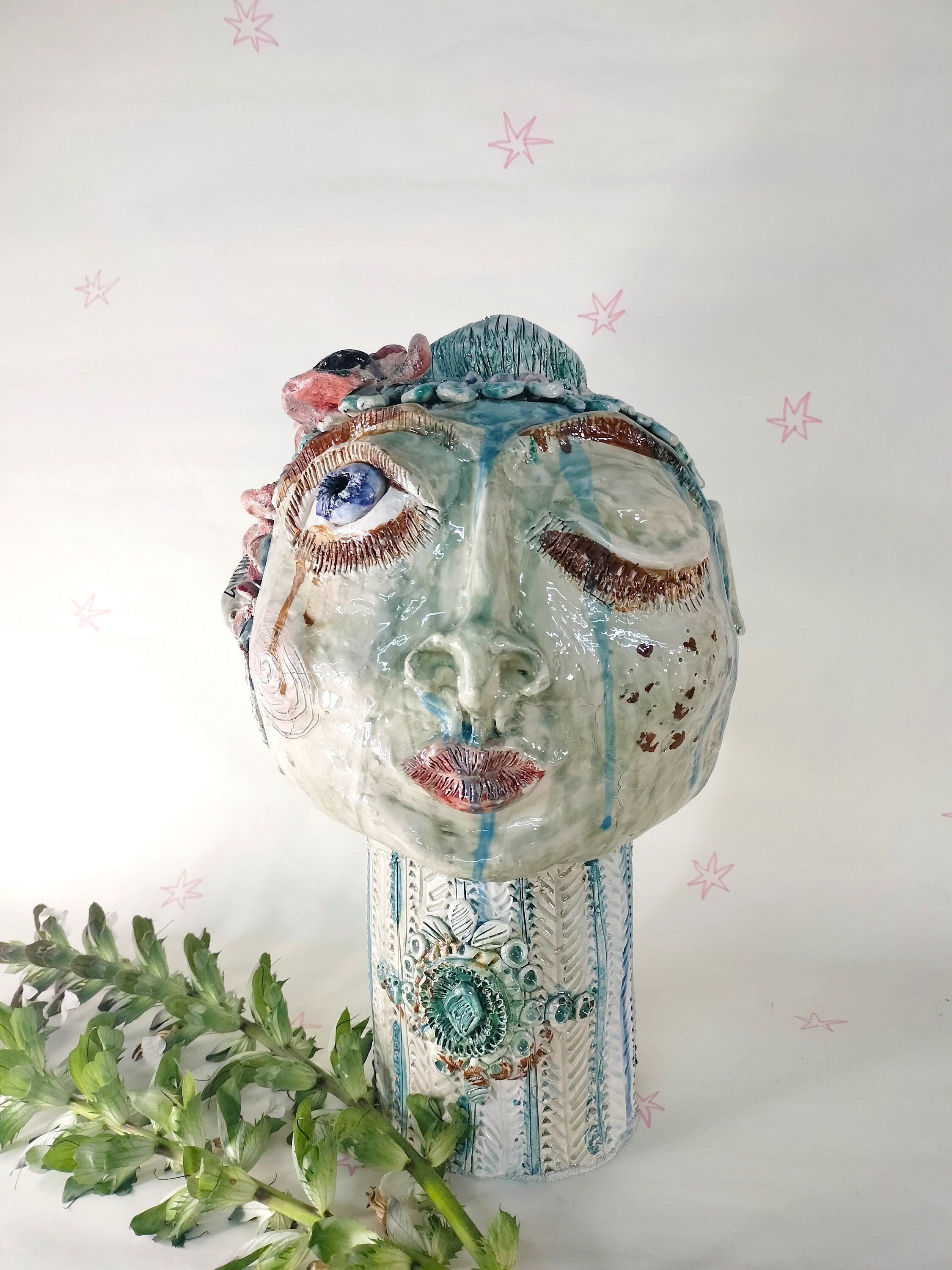 Flower Lady Statue made in Ceramic