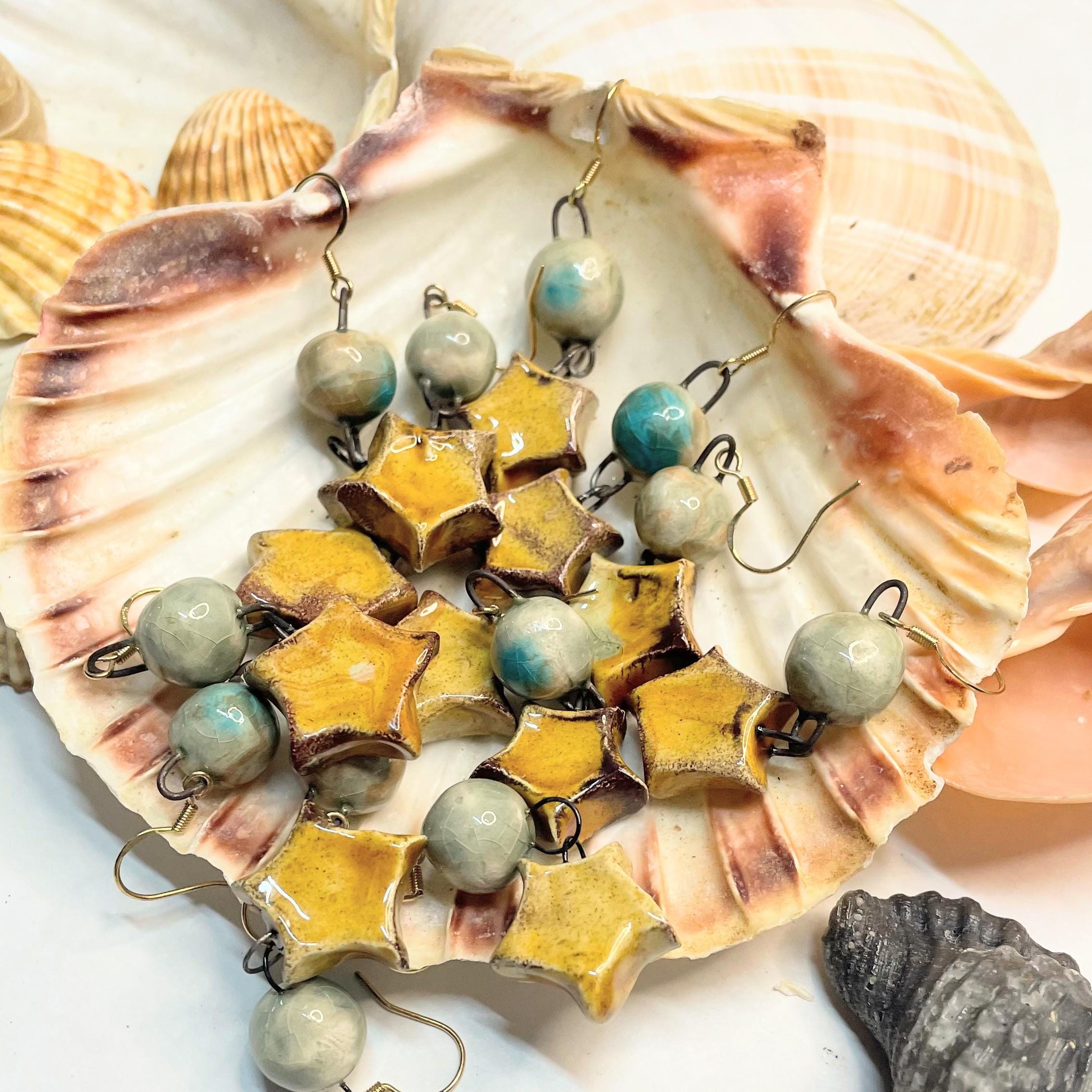 Star Dangling Earring made in Ceramic