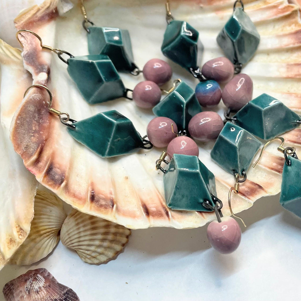 Dangling Green Gem Earring