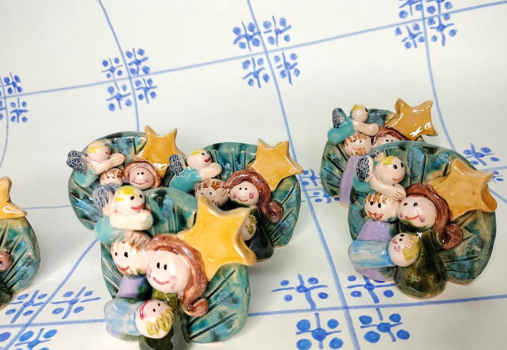 Handmade Collectible, Nativity Scene with Angel and Jesus