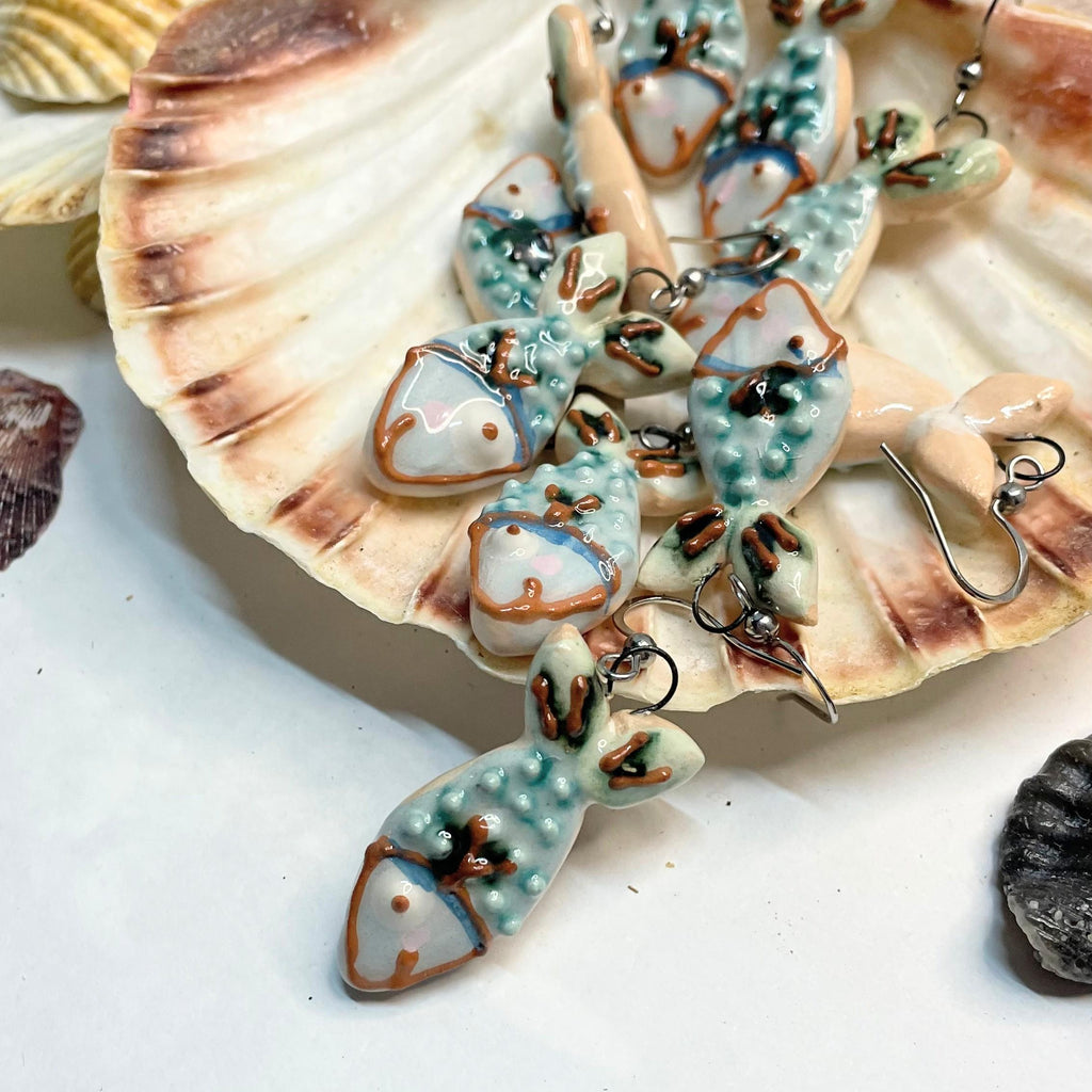 Fun Earrings Shaped like Fishes