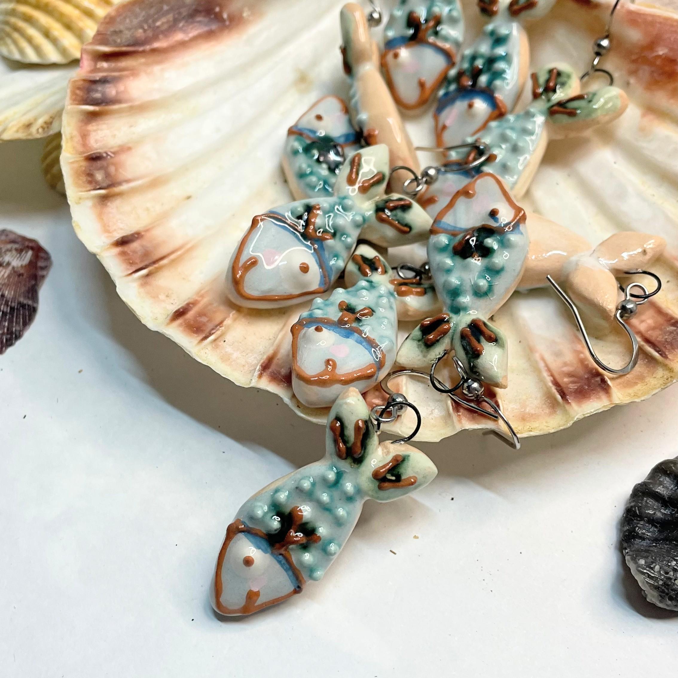 Fun Earrings Shaped like Fishes