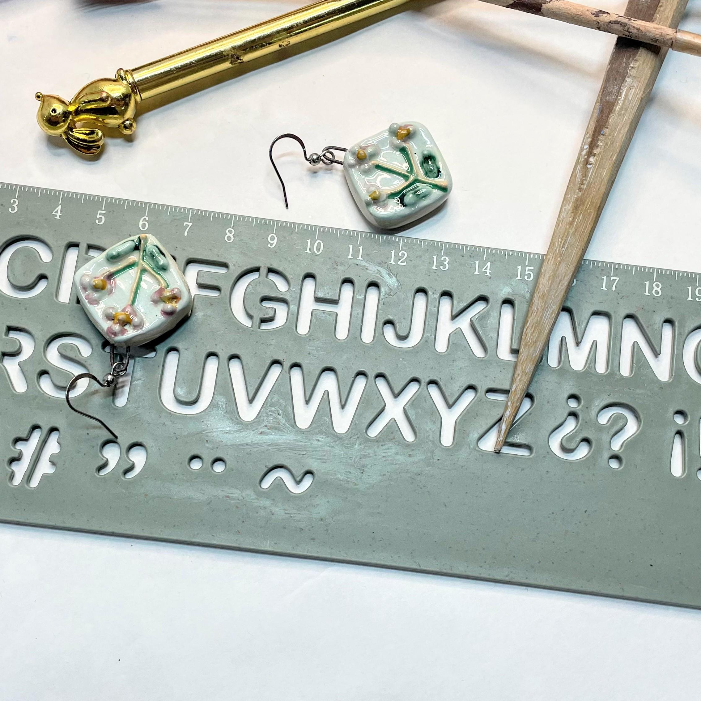 Square Little Flower Earrings