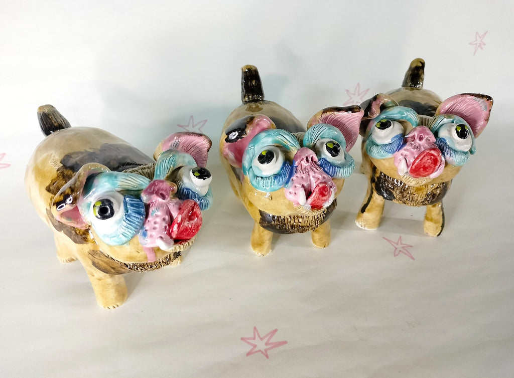 Small Pug Dog Decoration Ceramic