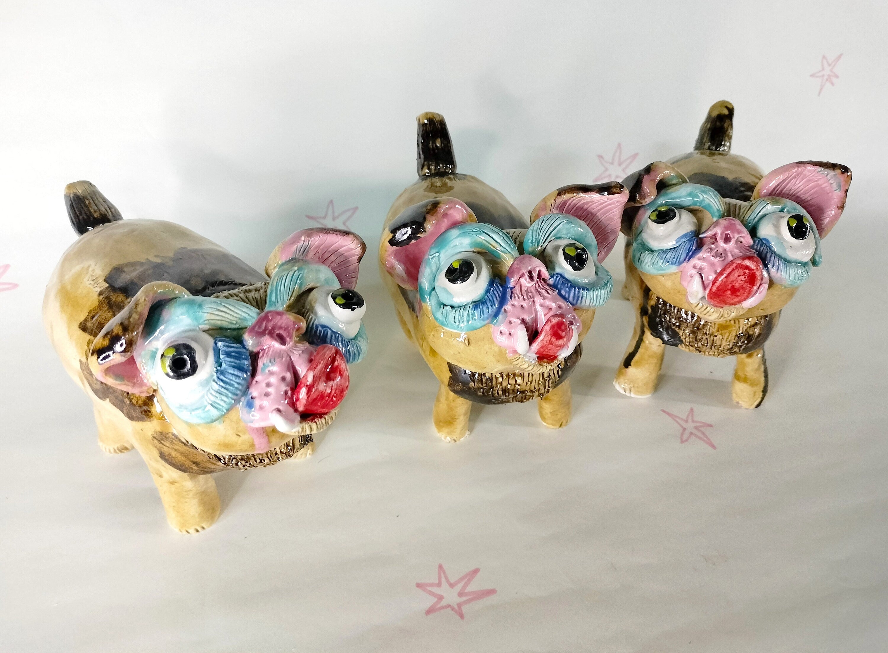 Small Pug Dog Decoration Ceramic